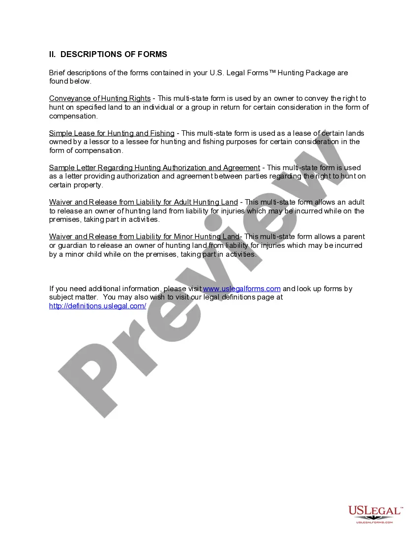 Preview Arizona Hunting Forms Package