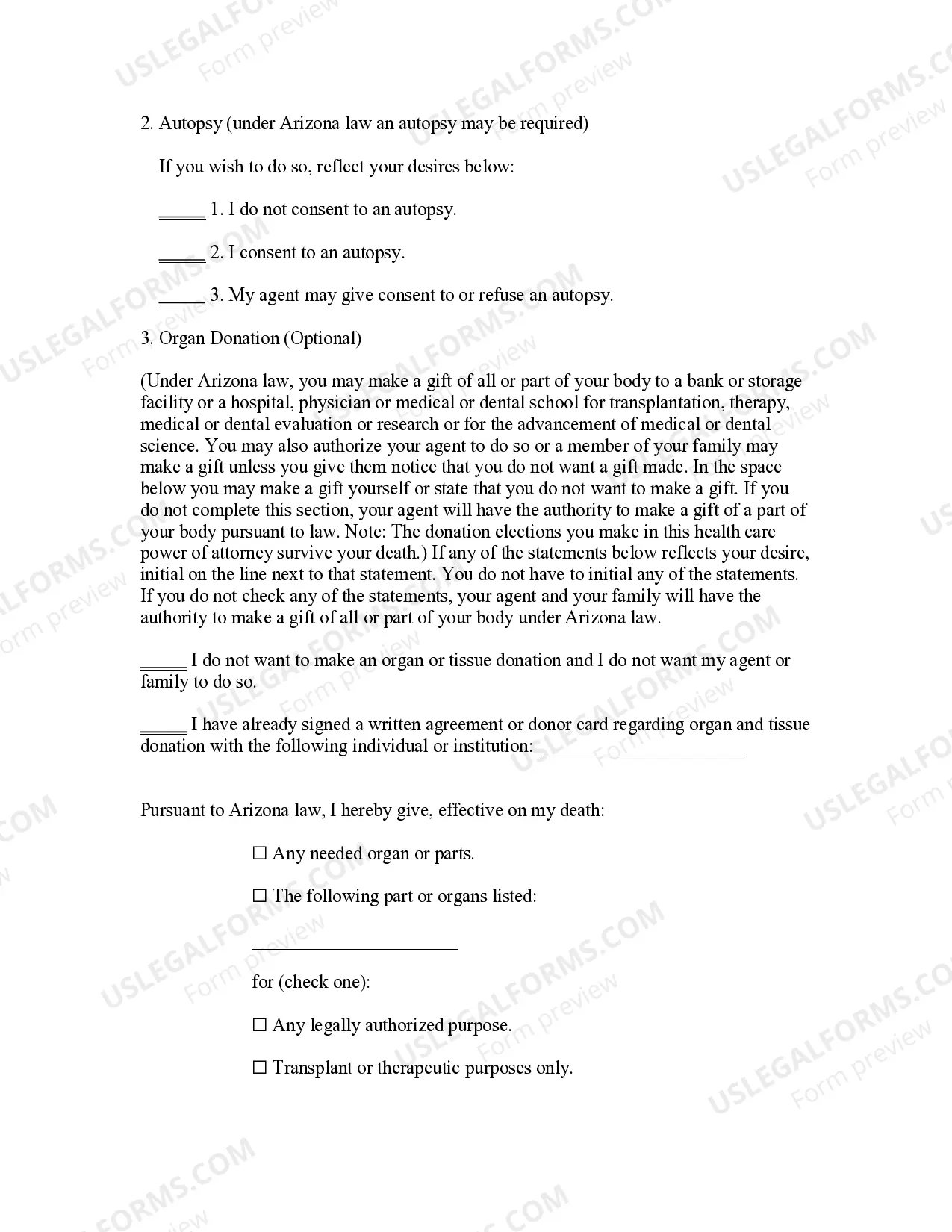 Preview Statutory Health Care Power of Attorney