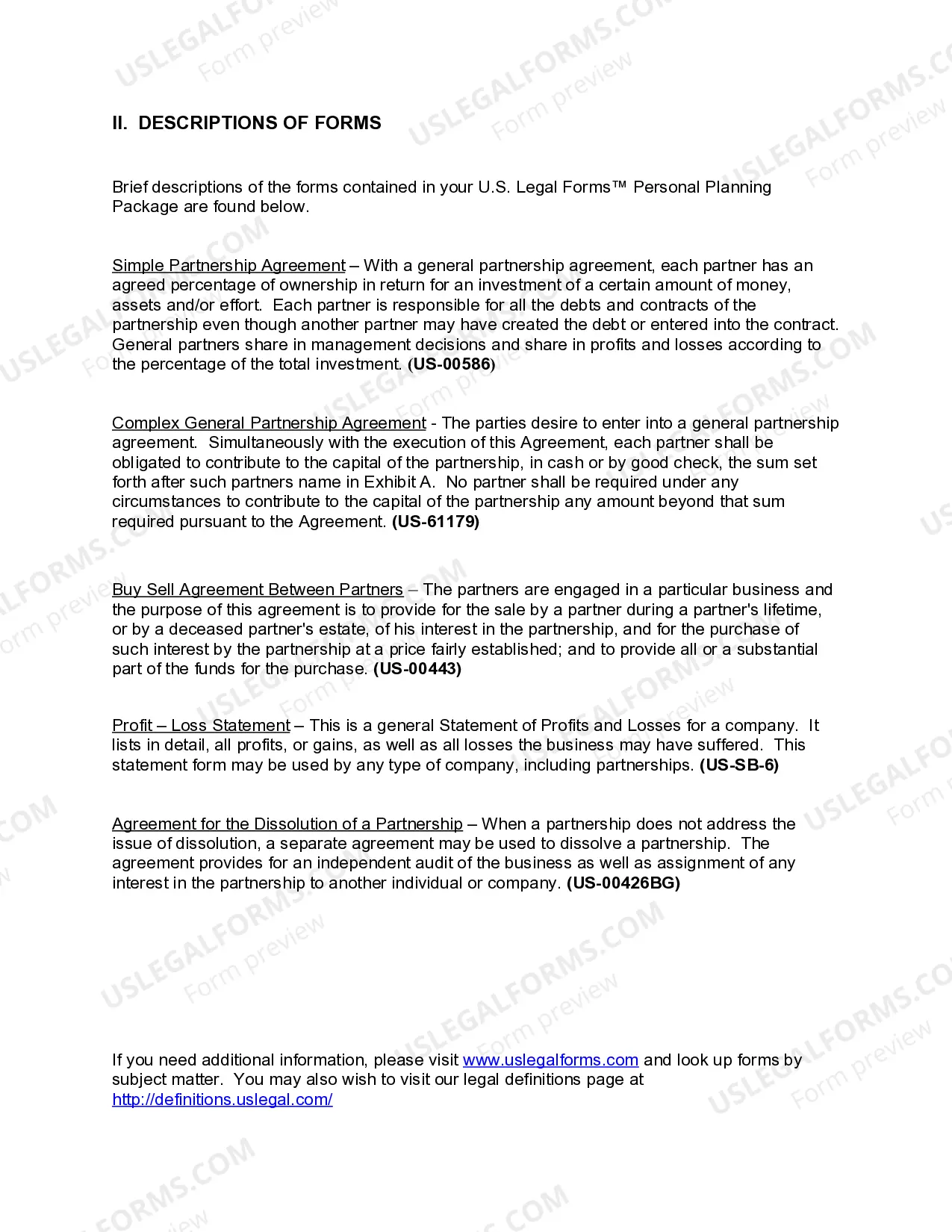 Preview Arizona General Partnership Package