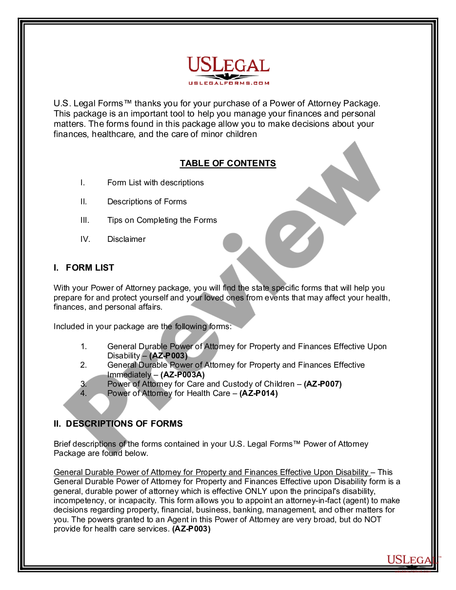 page 1 Power of Attorney Forms Package preview