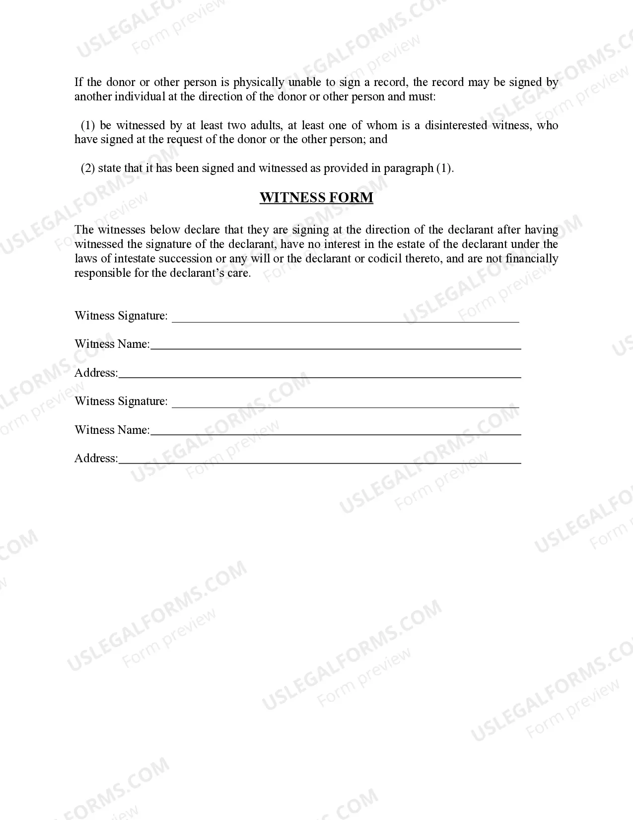 Preview Revised Uniform Anatomical Gift Act Donation