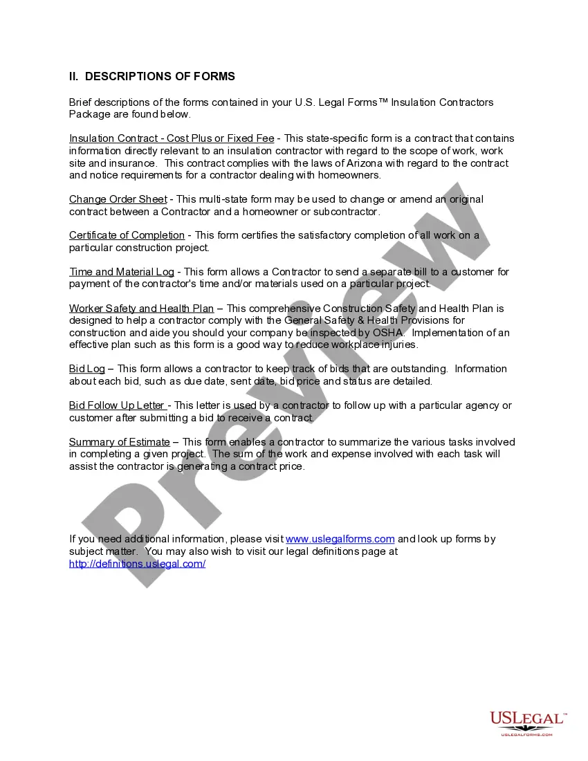 Get Arizona Insulation Contractor Package Preview Arizona Insulation Contractor Package