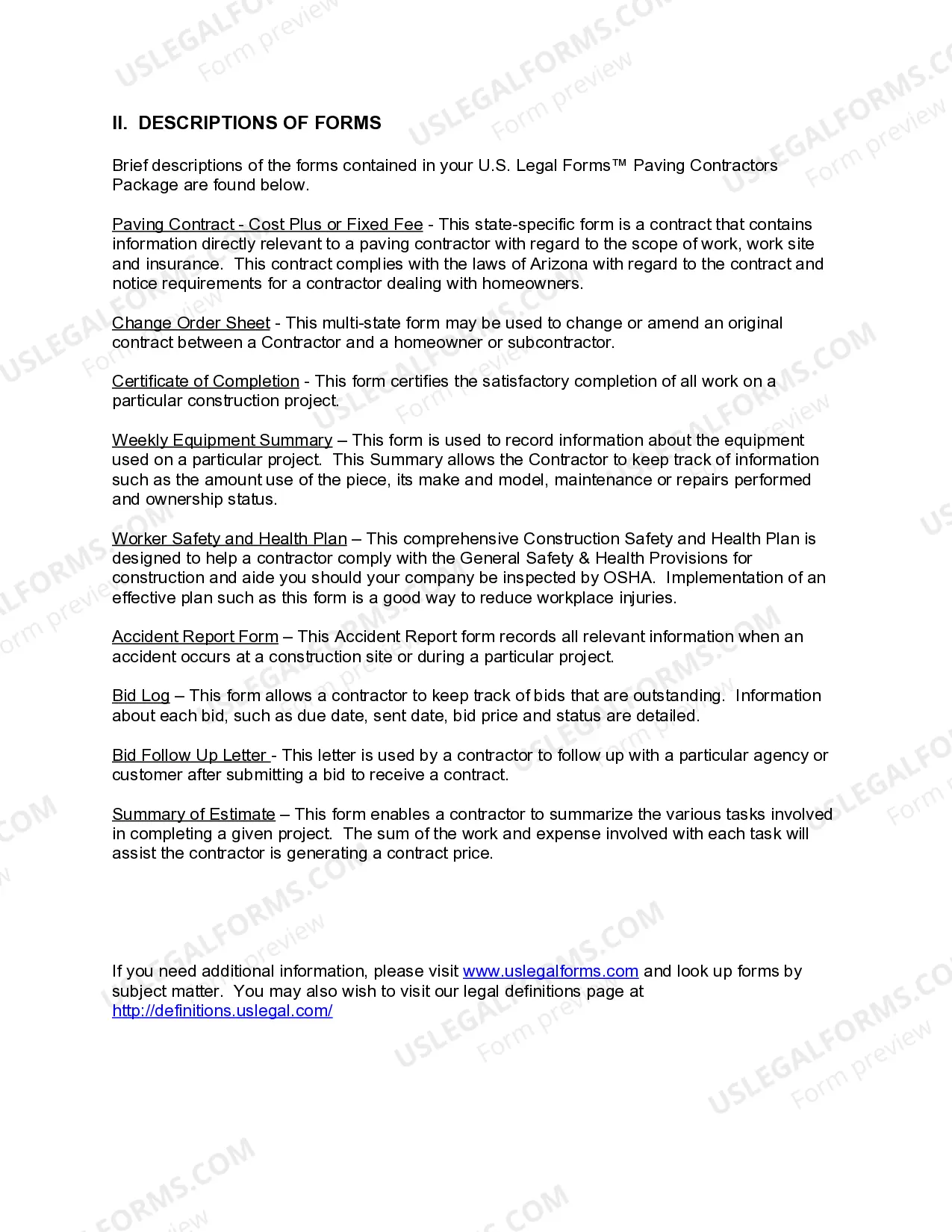 Preview Arizona Paving Contractor Package