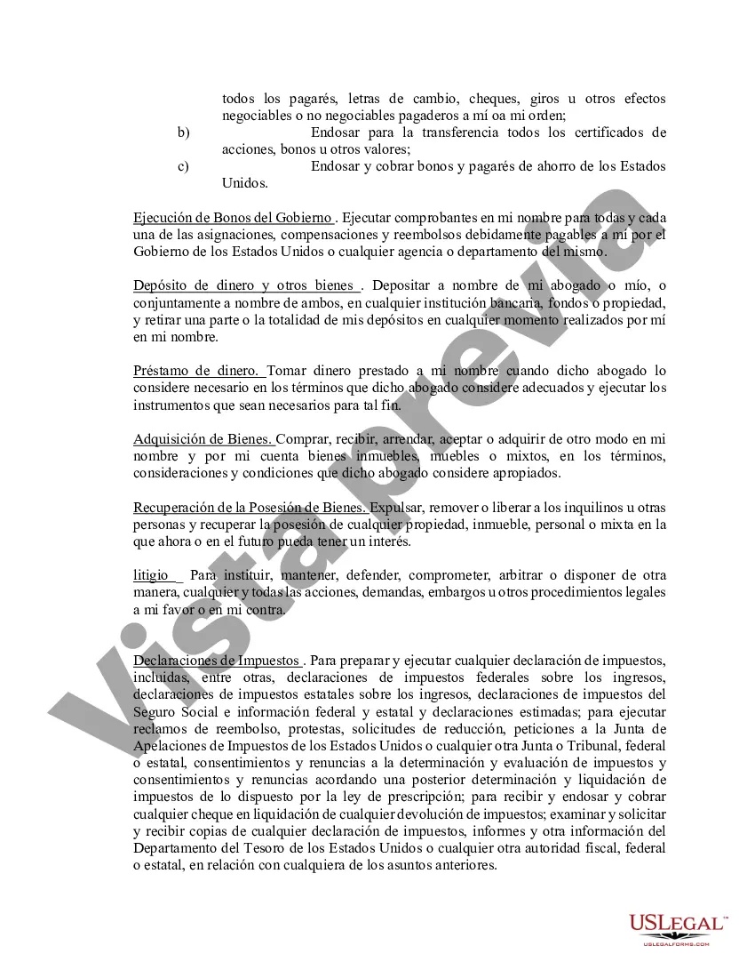 Preview Poder notarial limitado en el que se especifican poderes con ejemplos de poderes incluidos