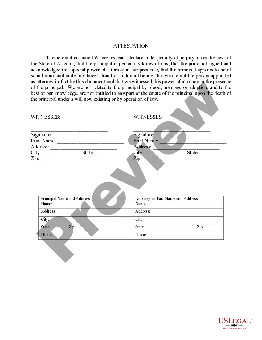 Preview Special Durable Power of Attorney for Bank Account Matters