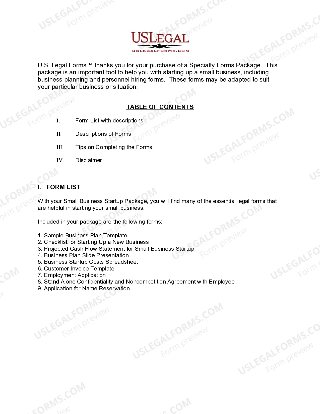 Preview Arizona Small Business Startup Package