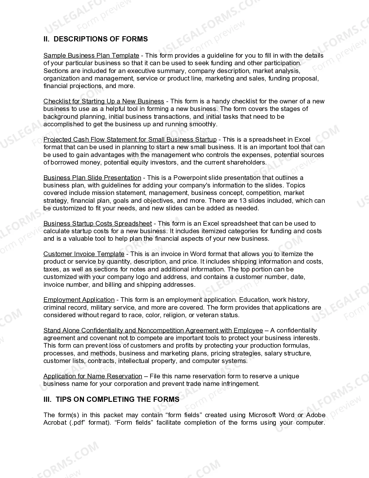 Preview Arizona Small Business Startup Package