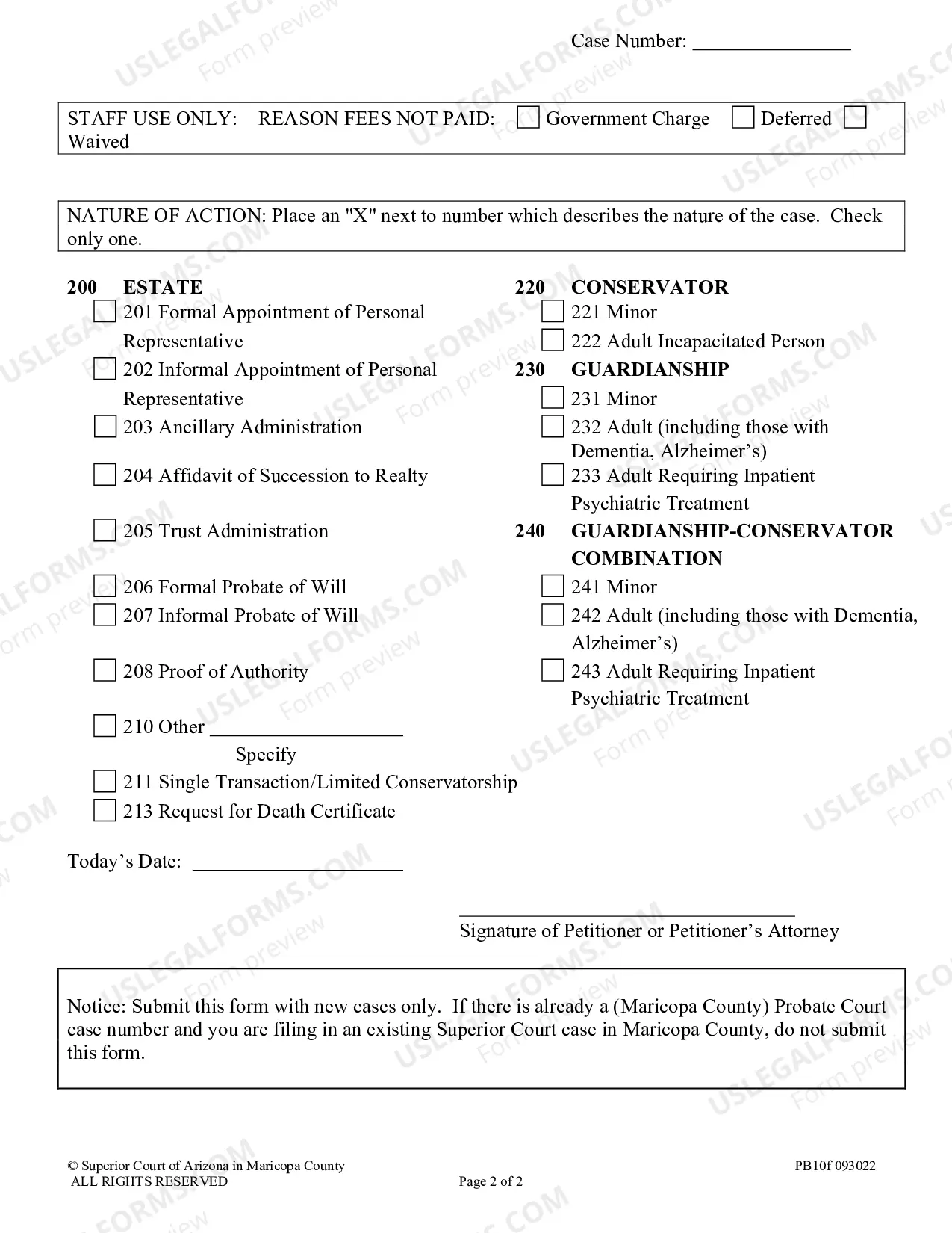 Preview Probate Cover Sheet