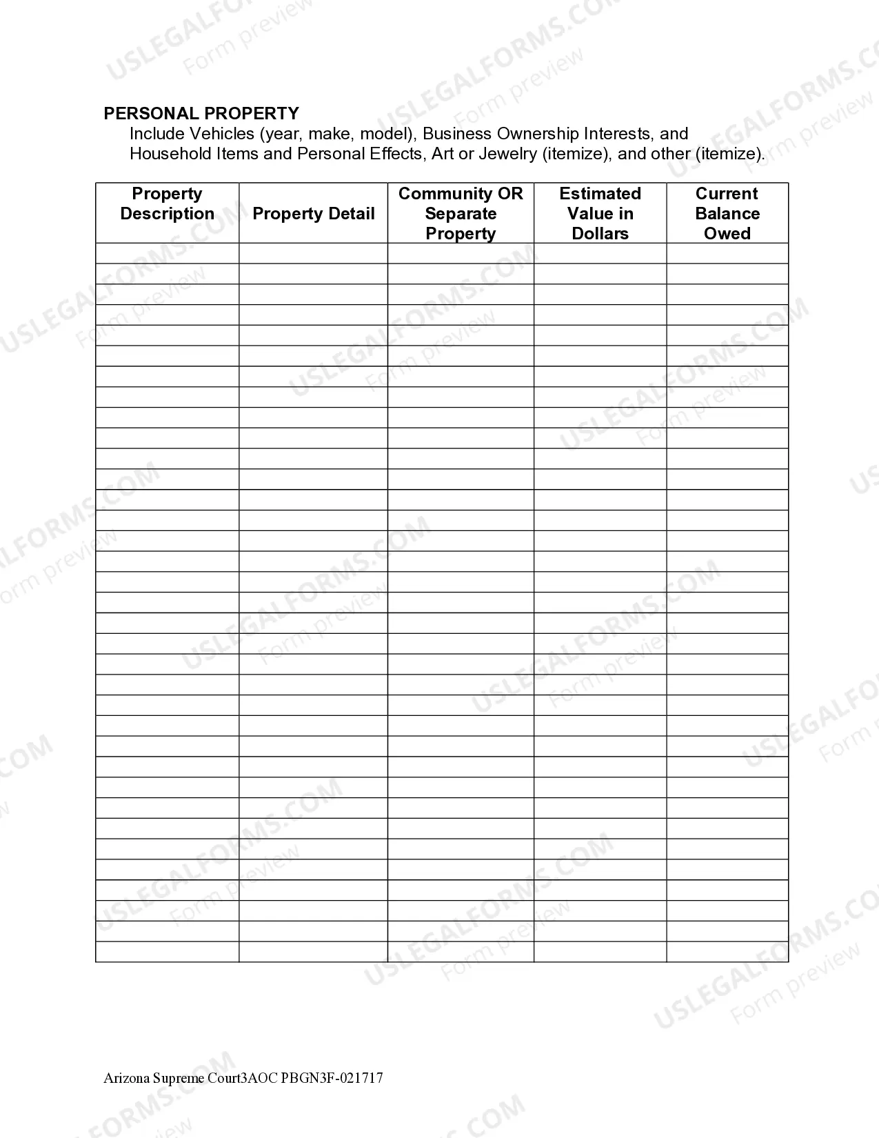 Preview Conservatorship Inventory