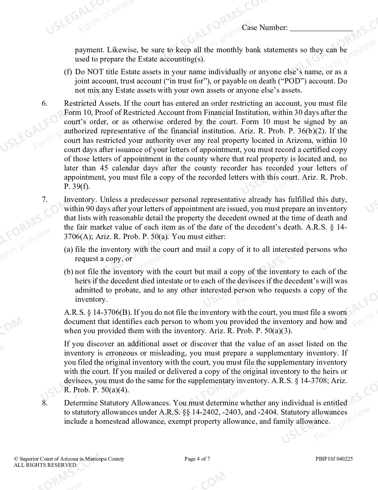 Preview Order to Personal Representatives and Acknowledgement and information to heirs