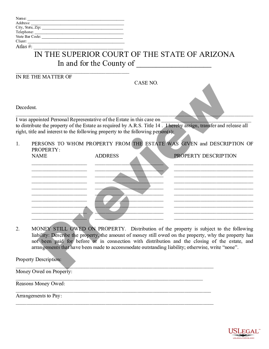form Proposed Distribution of Money and Property of Probate Estate - Schedule H preview