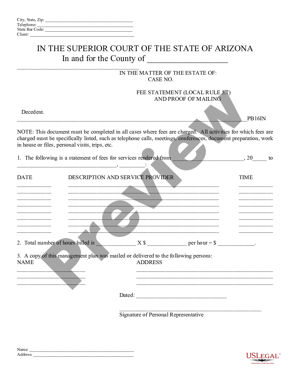 form Petition for Approving of Final Accounting of Personal Representative or Fee Statement preview