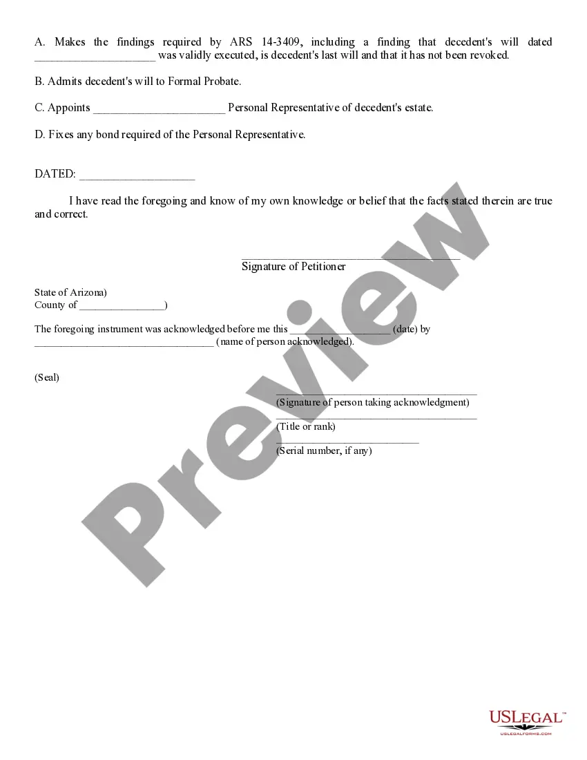 Get Petition for Formal Probate and Appointment of Personal Representative Preview Petition for Formal Probate and Appointment of Personal Representative