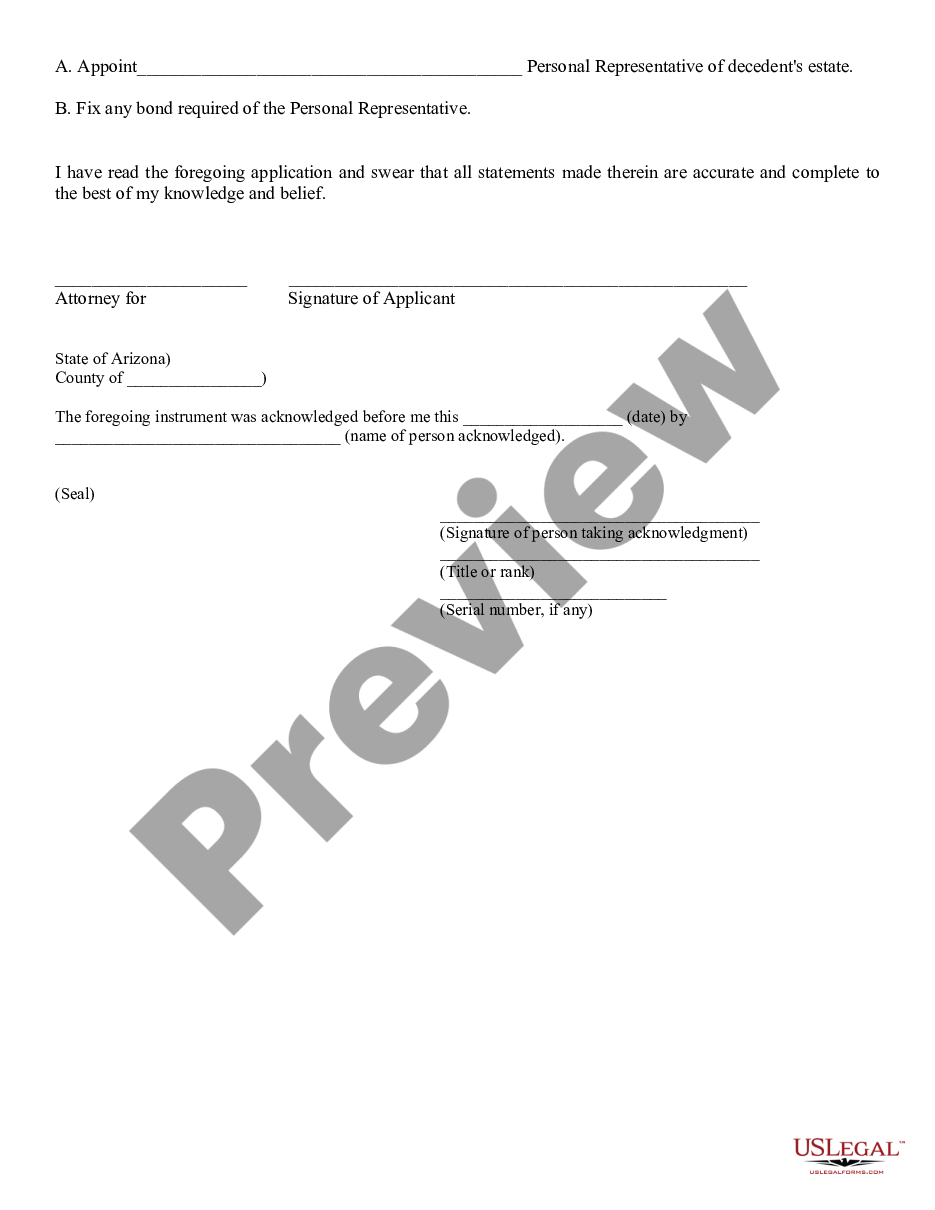 page 2 Application for Appointment of a Personal Representative preview