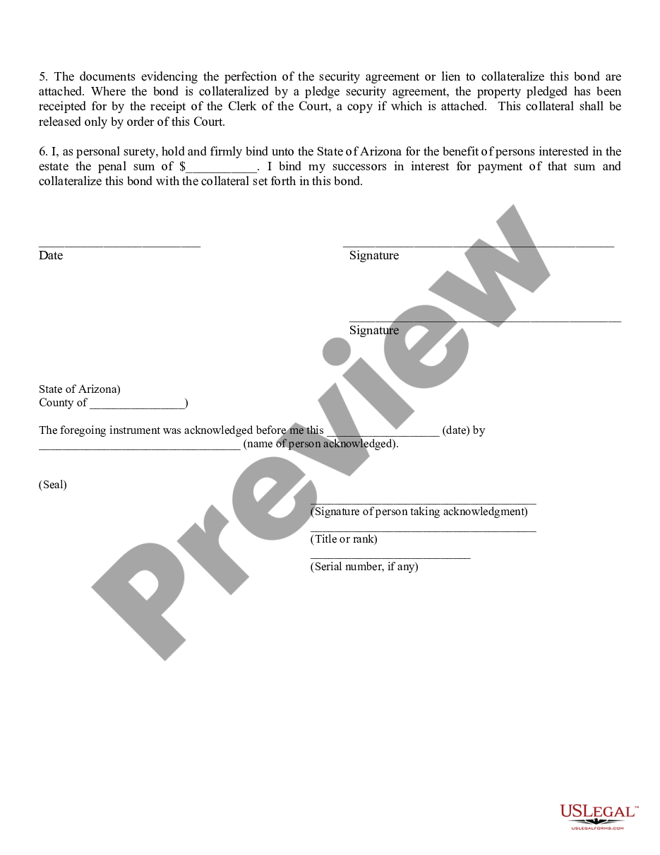 page 1 Personal Surety Bond of Personal Representative preview