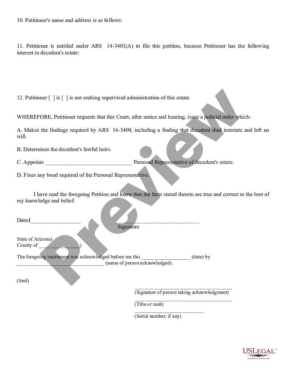 page 2 Petition for Formal Adjunction of Intestacy Debt of Heirs and Appointment of Personal Representative preview