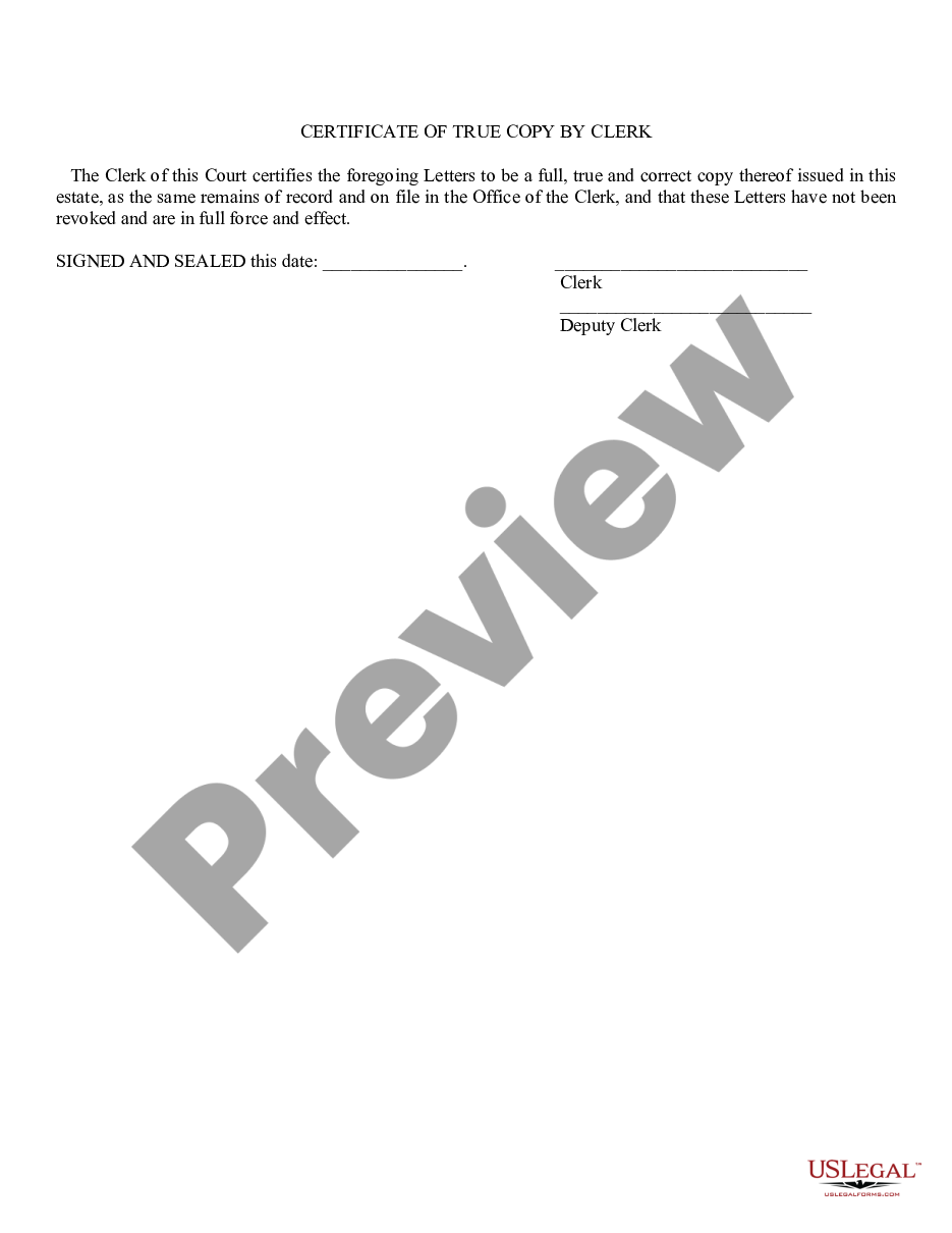 form Letters of Administration and Acceptance by Special Administrator preview