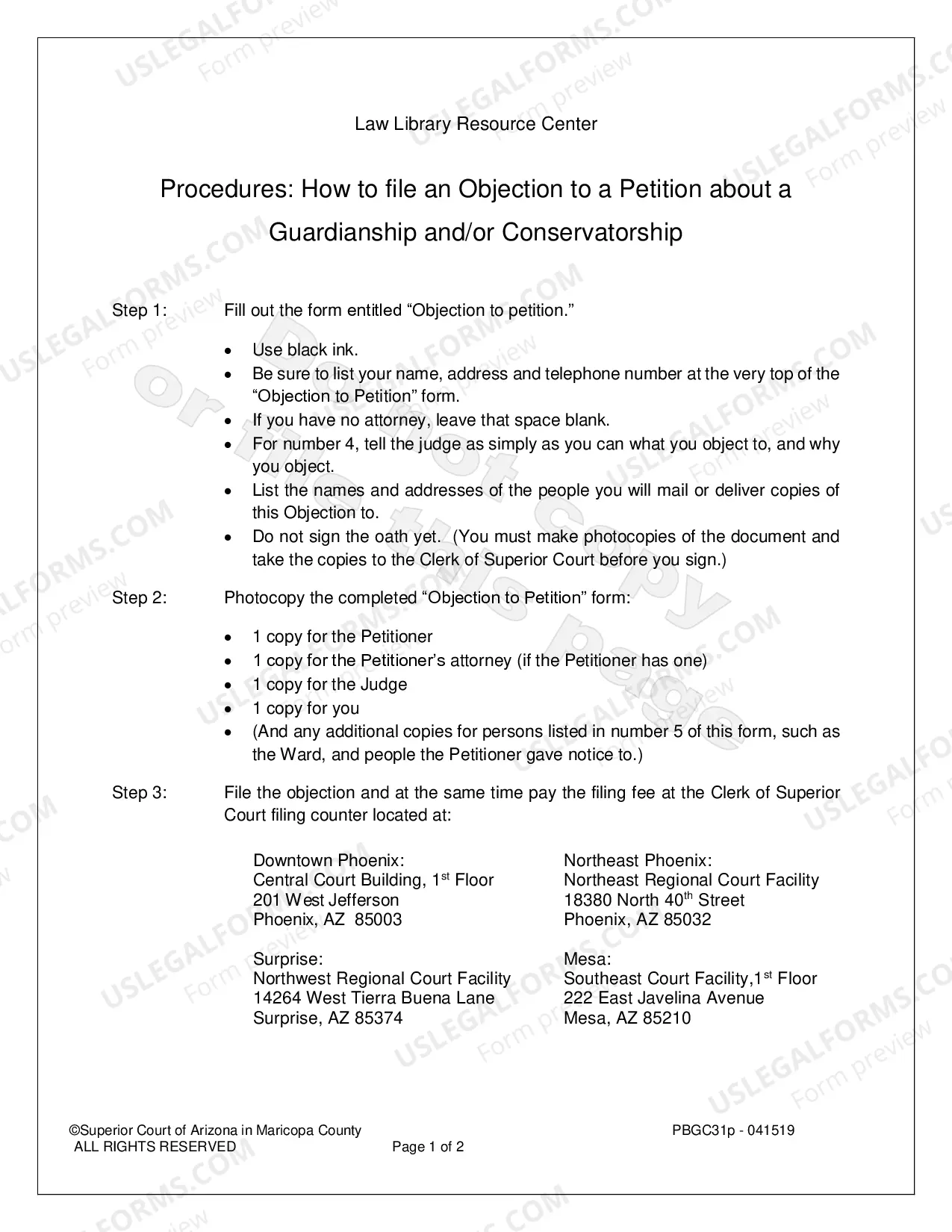 Preview Objection and Request for Formal Proceeding