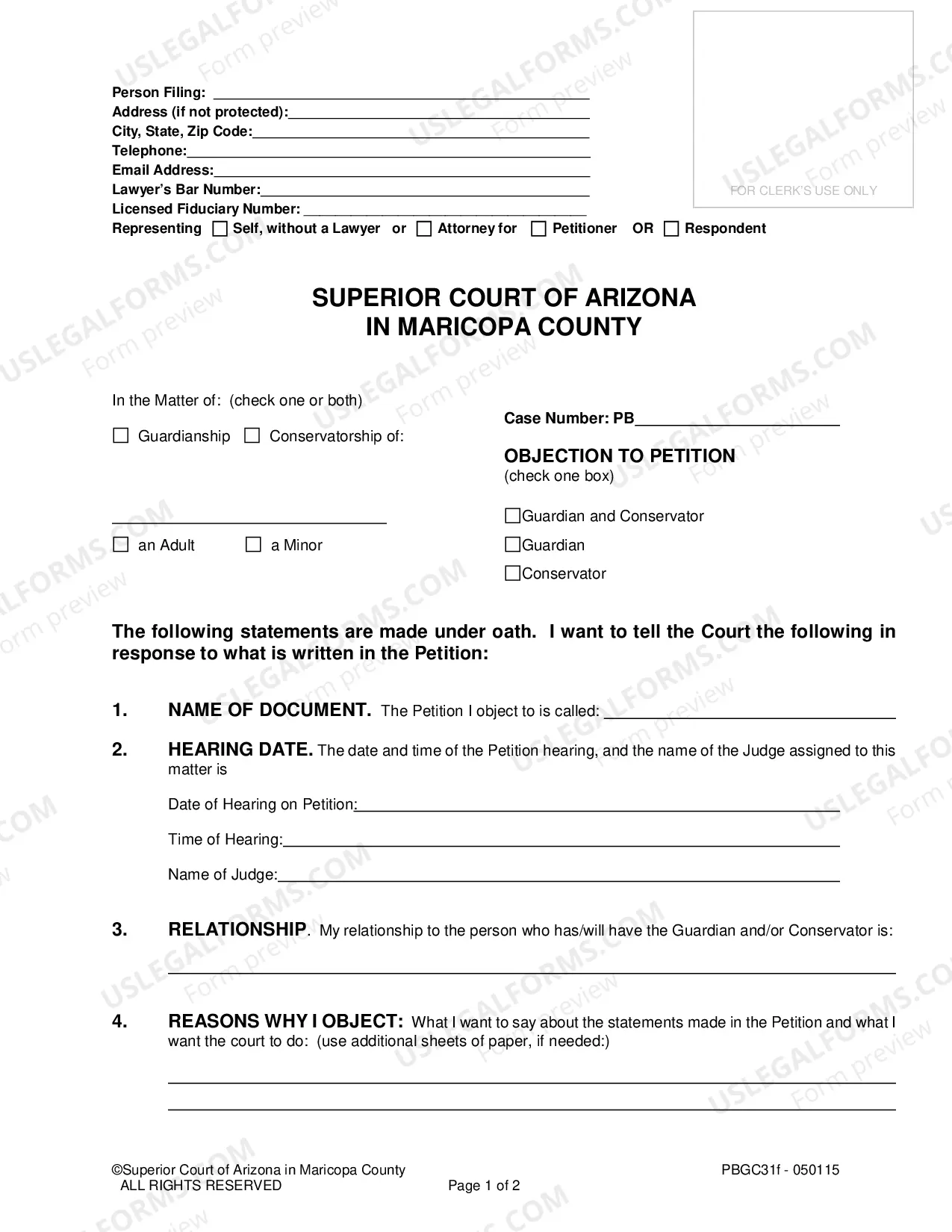 Preview Objection and Request for Formal Proceeding