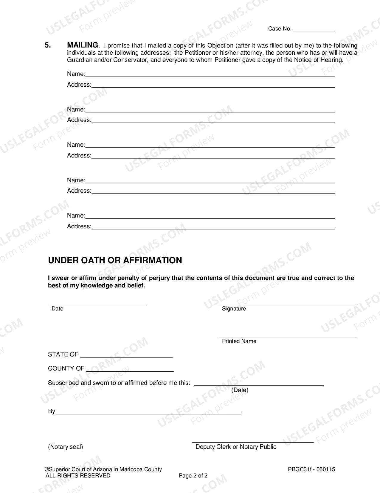 Preview Objection and Request for Formal Proceeding