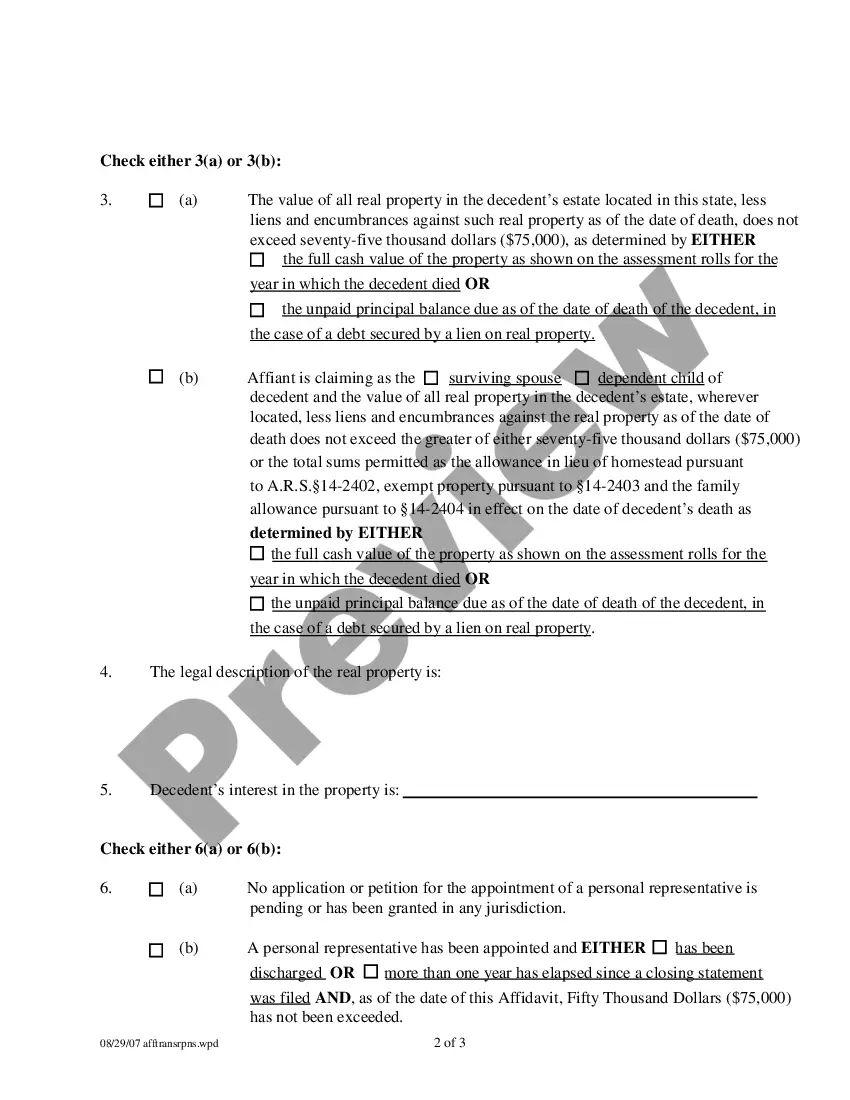 Preview Required Forms for Transfer of Real Property of a Decedent - No Right of Survivorship