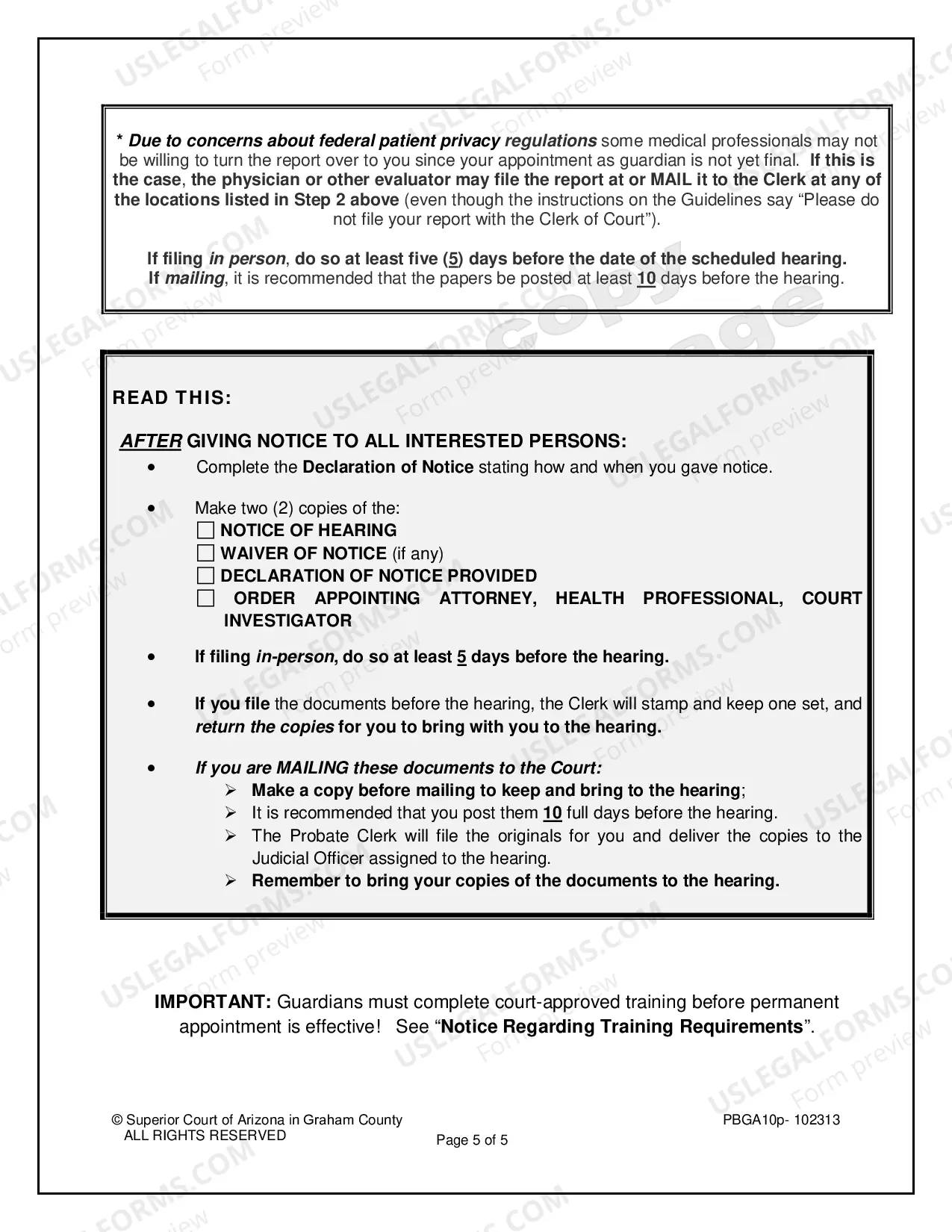 Preview Guardianship for an Adult