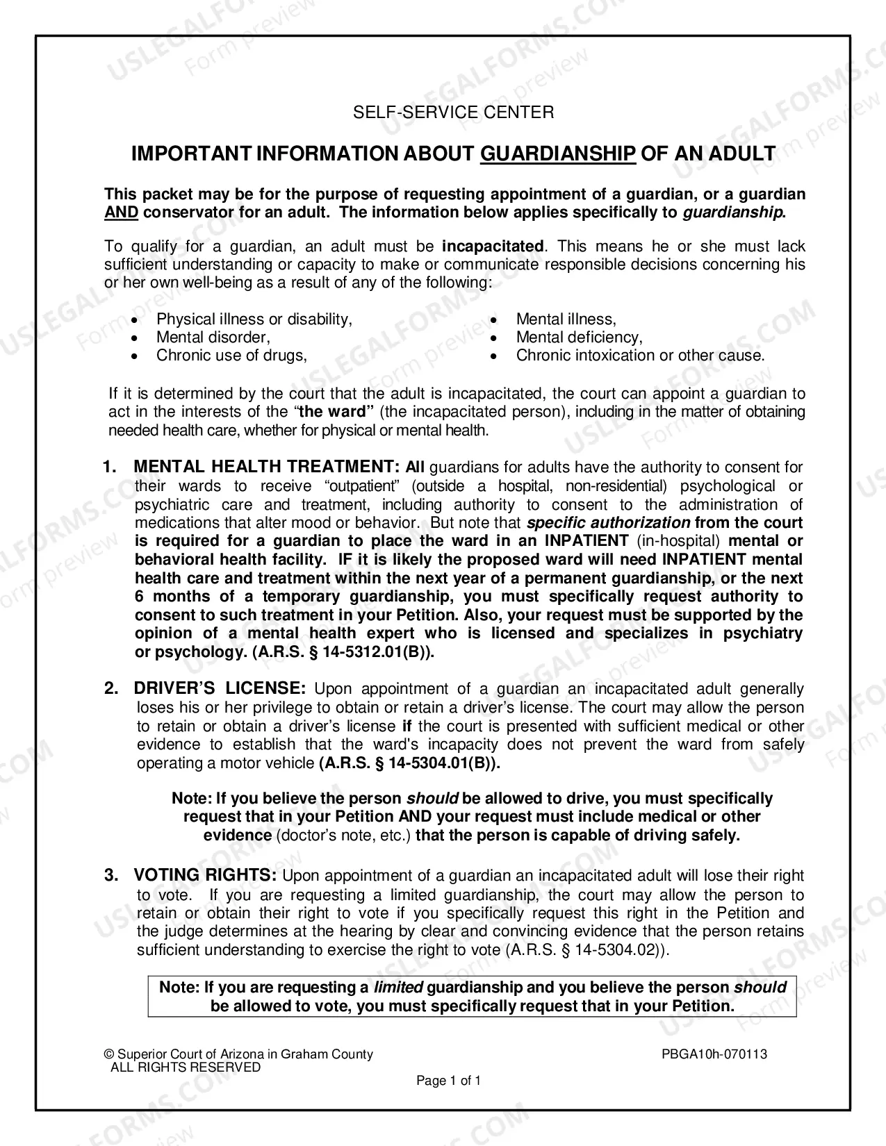 Preview Guardianship for an Adult