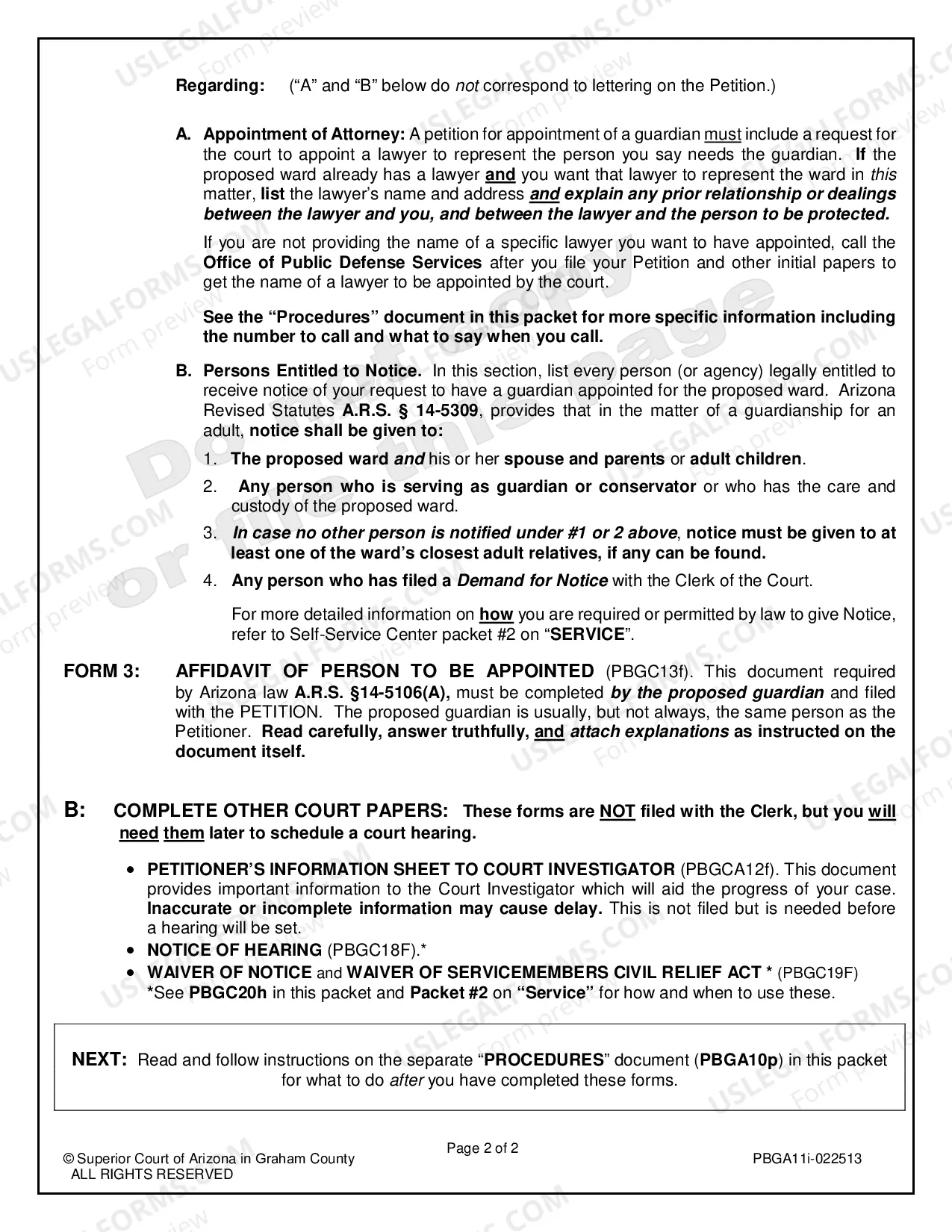Preview Guardianship for an Adult