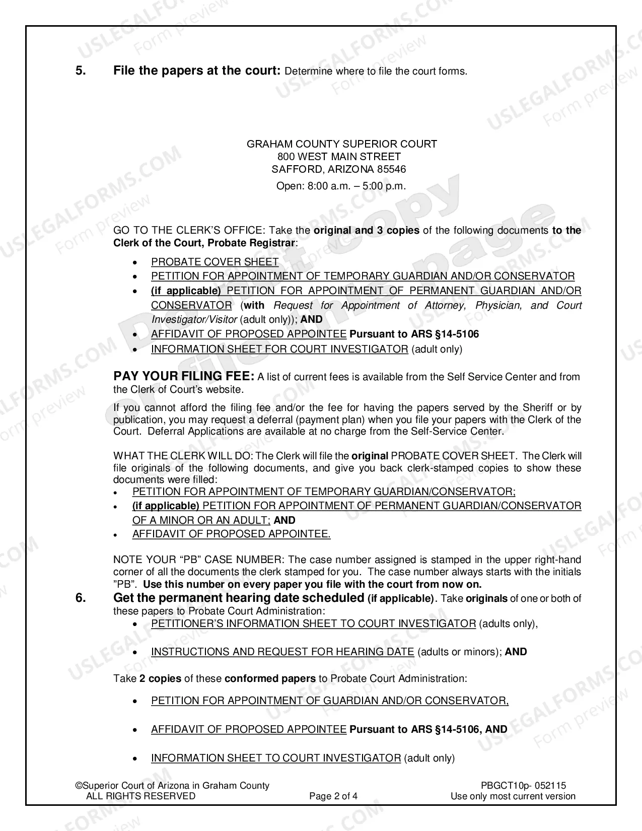 Preview Temporary Orders for Guardianship and/or Conservatorship for Minor or Adult