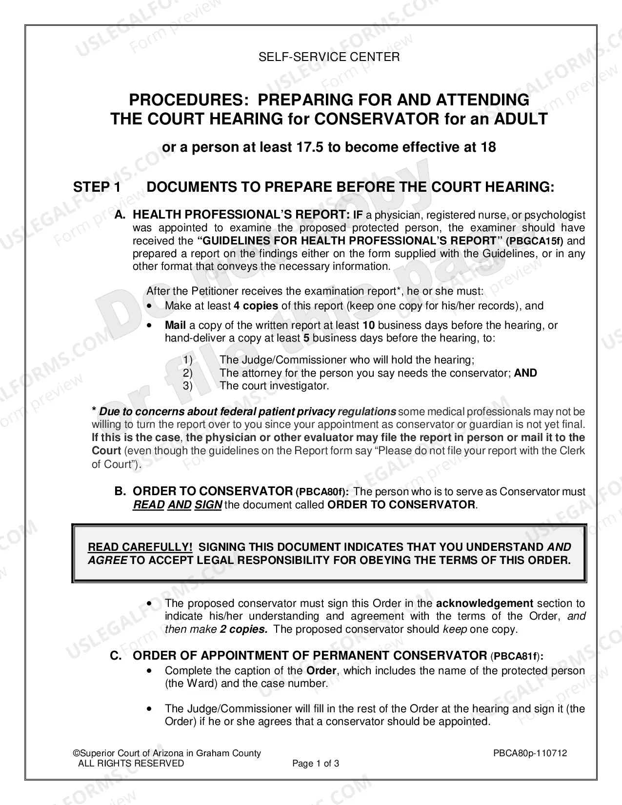 Preview Conservator for an Adult - Preparing for and Attending the Court Hearing
