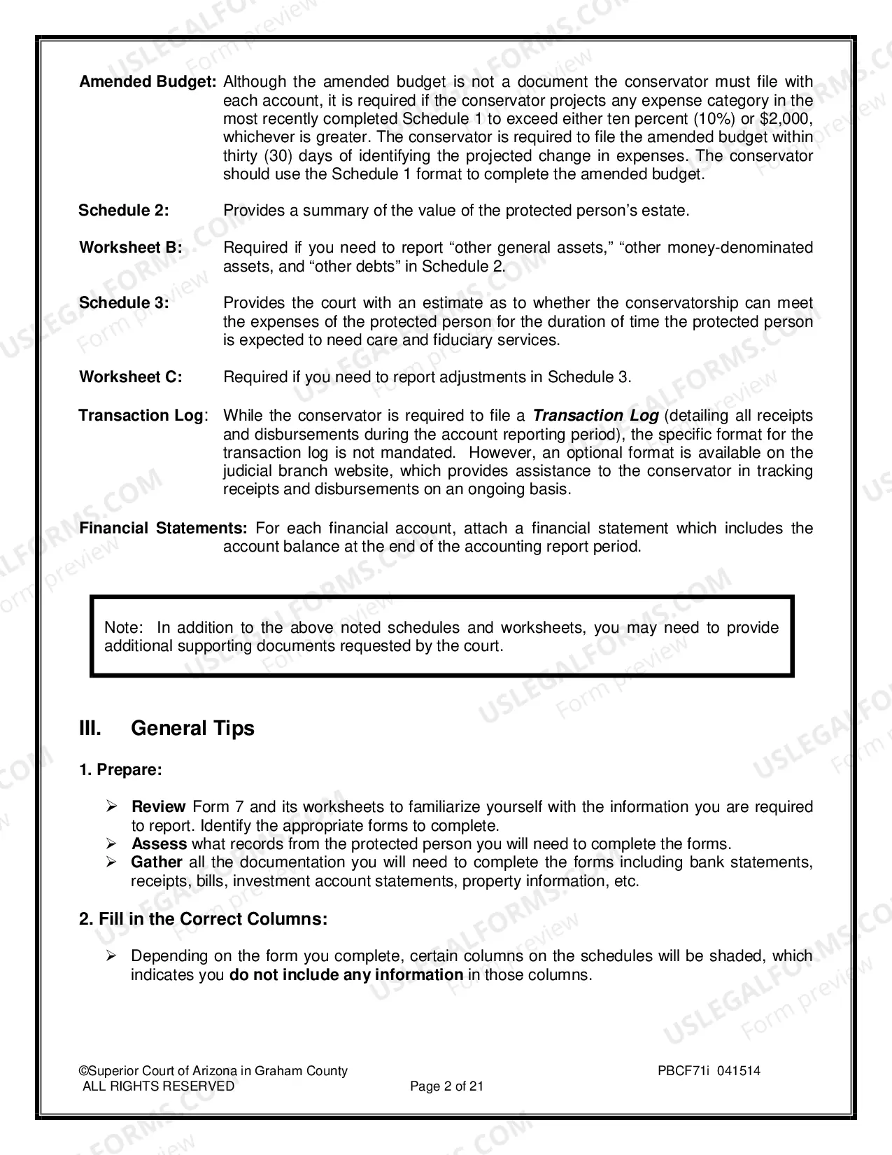 Preview Conservatorship Annual Report