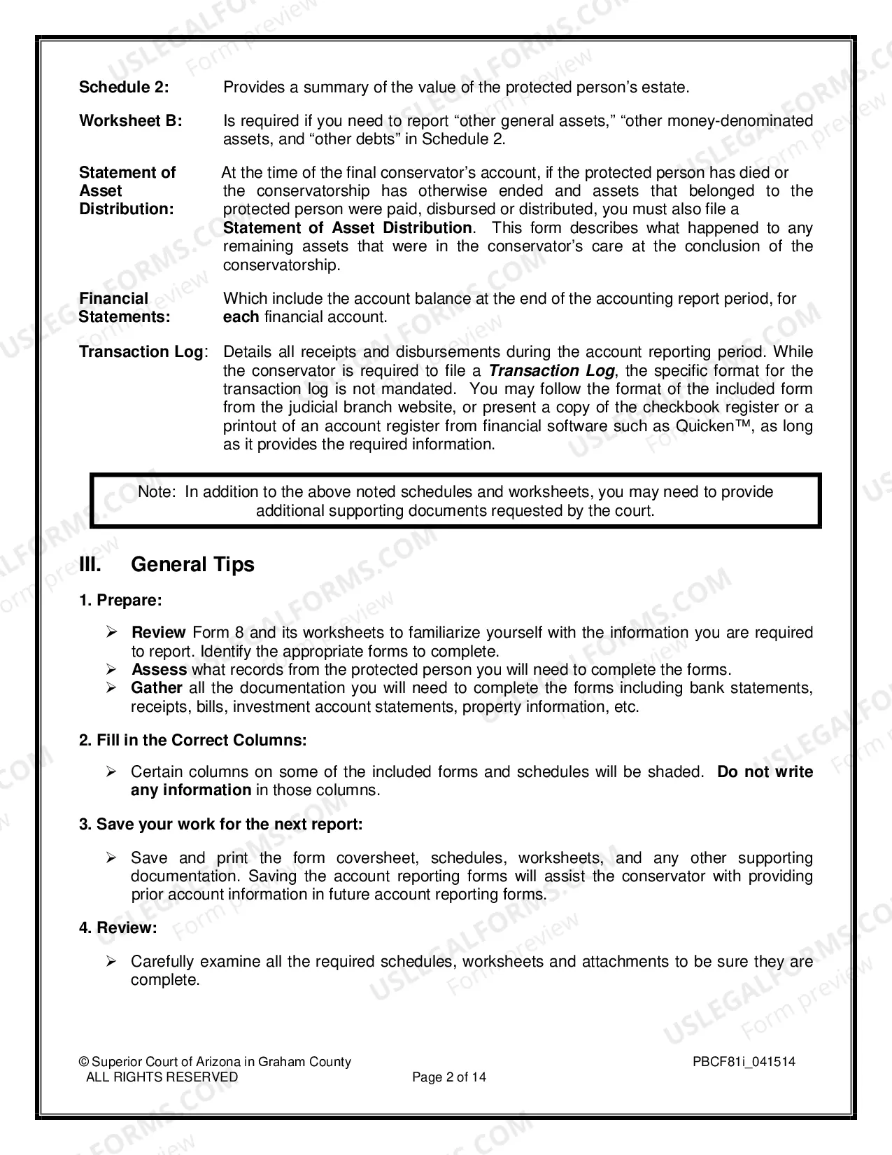 Preview Approval of Final Accounting