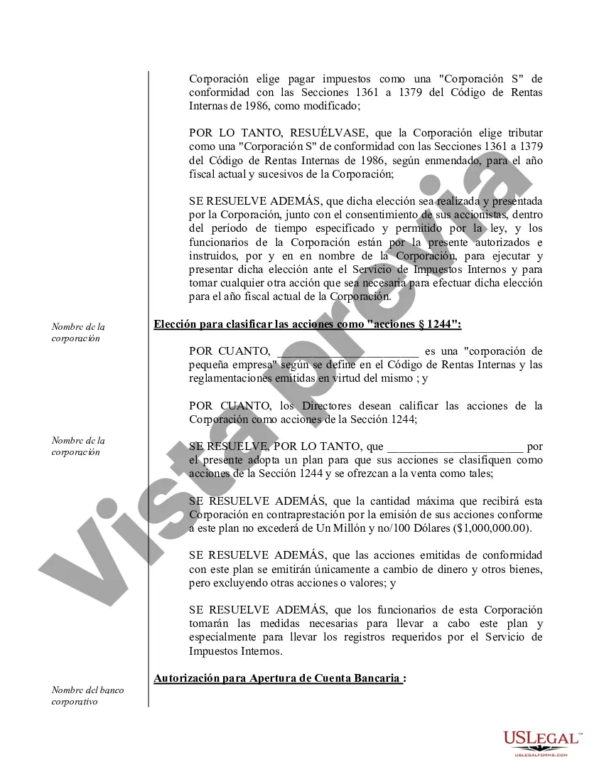 Preview Ejemplo de actas organizacionales para una corporación profesional de Arizona