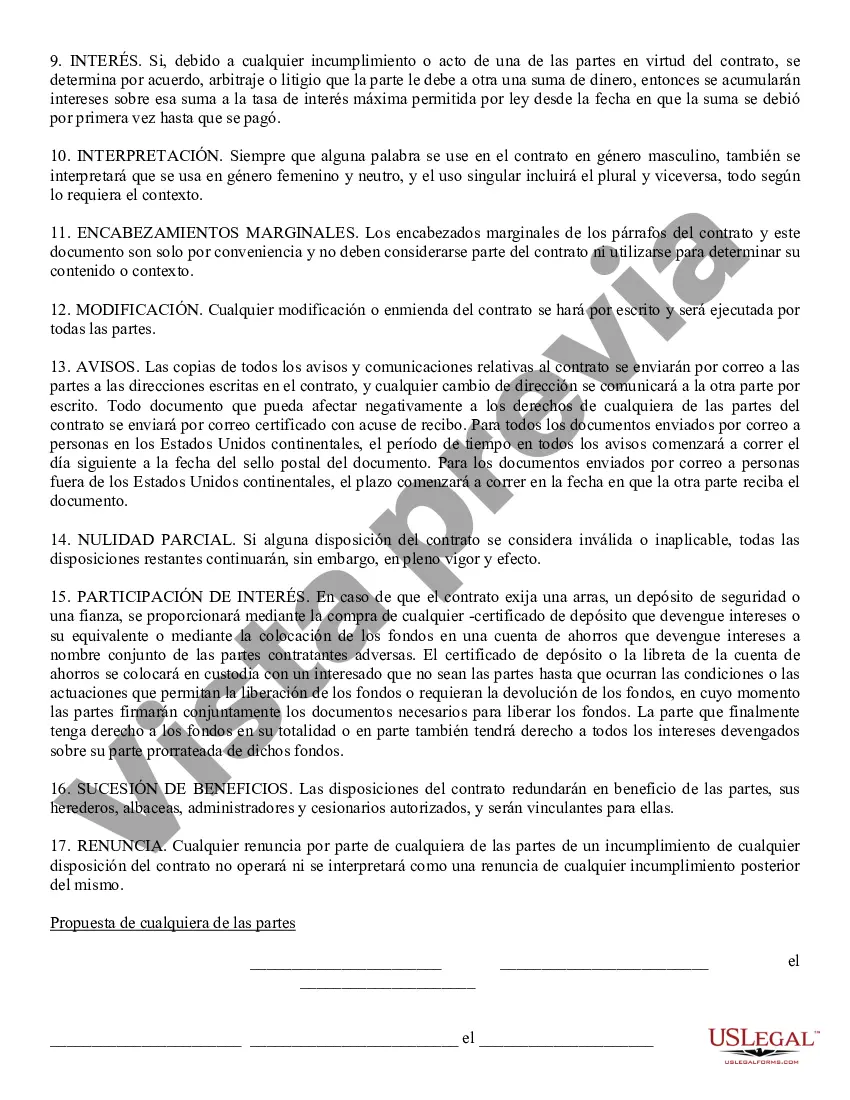 Preview Contrato, Propósito General