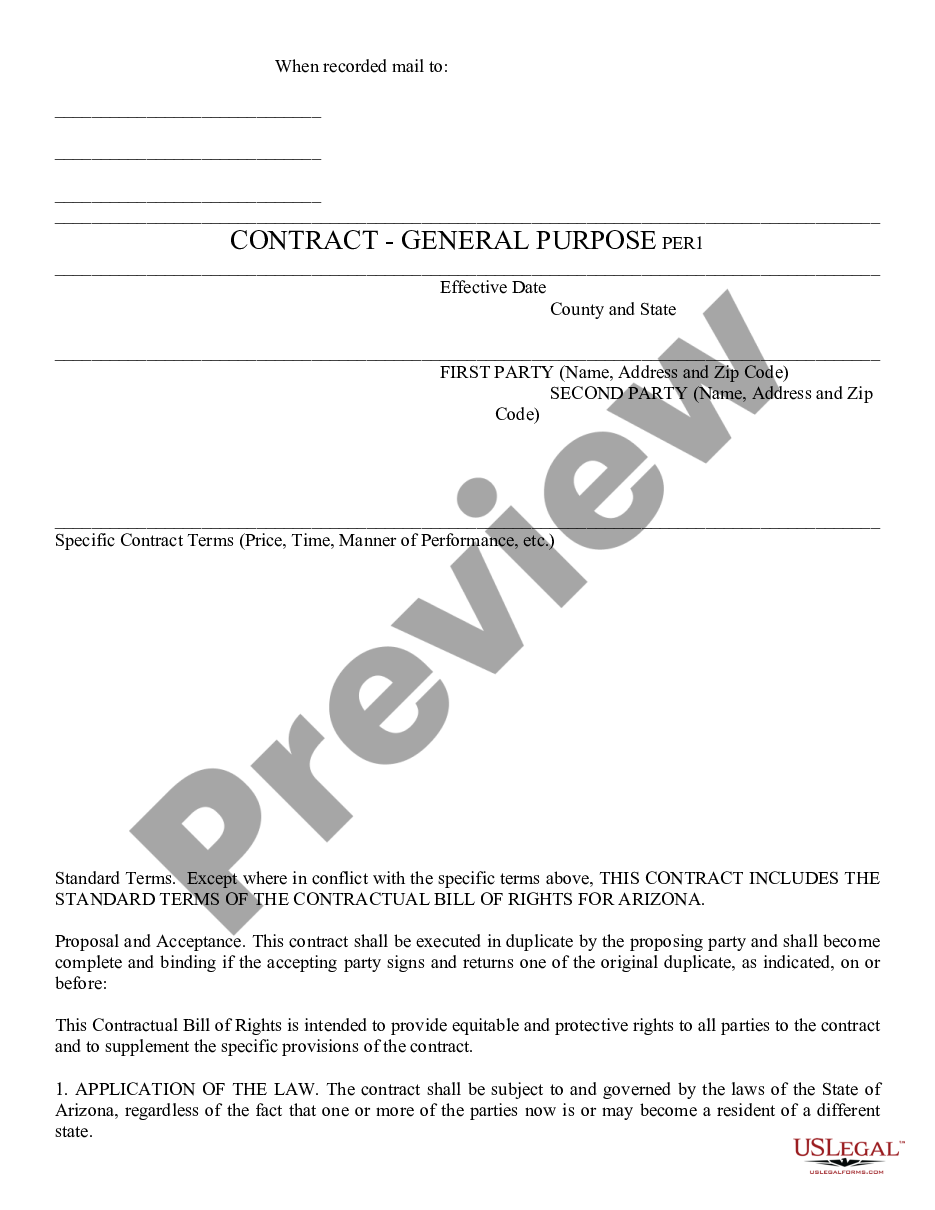 form Contract, General Purpose preview