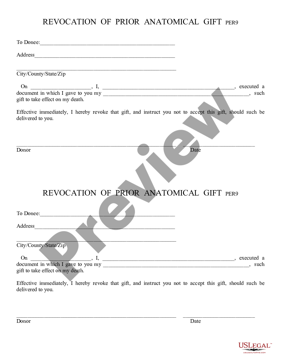form Revocation of Prior Gift preview