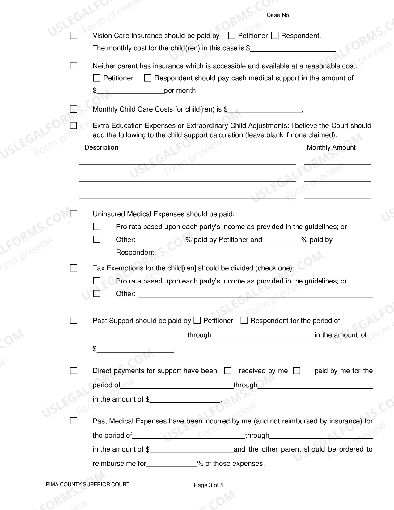 Preview Pima County - Resolution Statement for Paternity and Legal Decision Making Cases