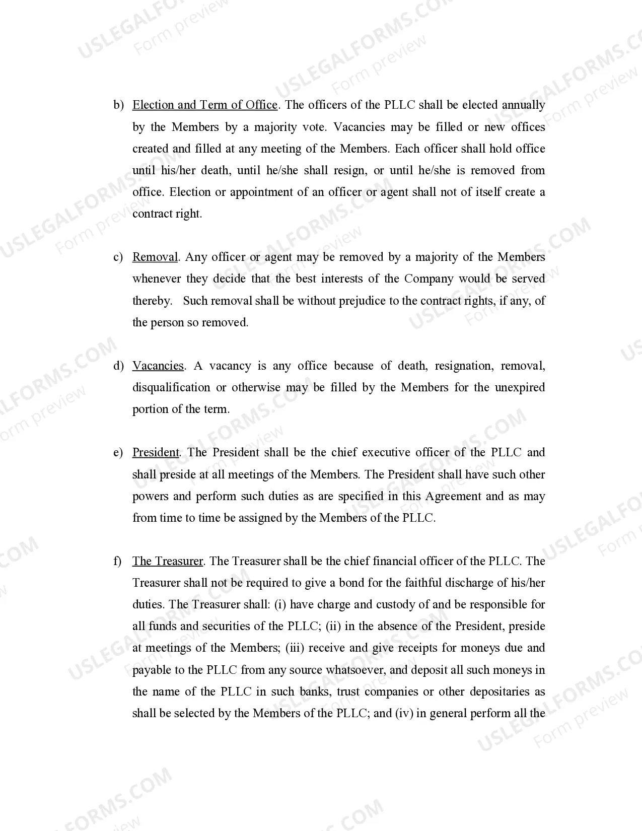 Preview Sample Operating Agreement for Professional Limited Liability Company PLLC