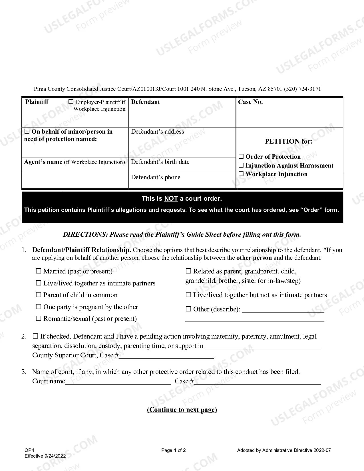 Preview Acceptance Of Service (Protection Orders-Injunctions Against Harrassment)