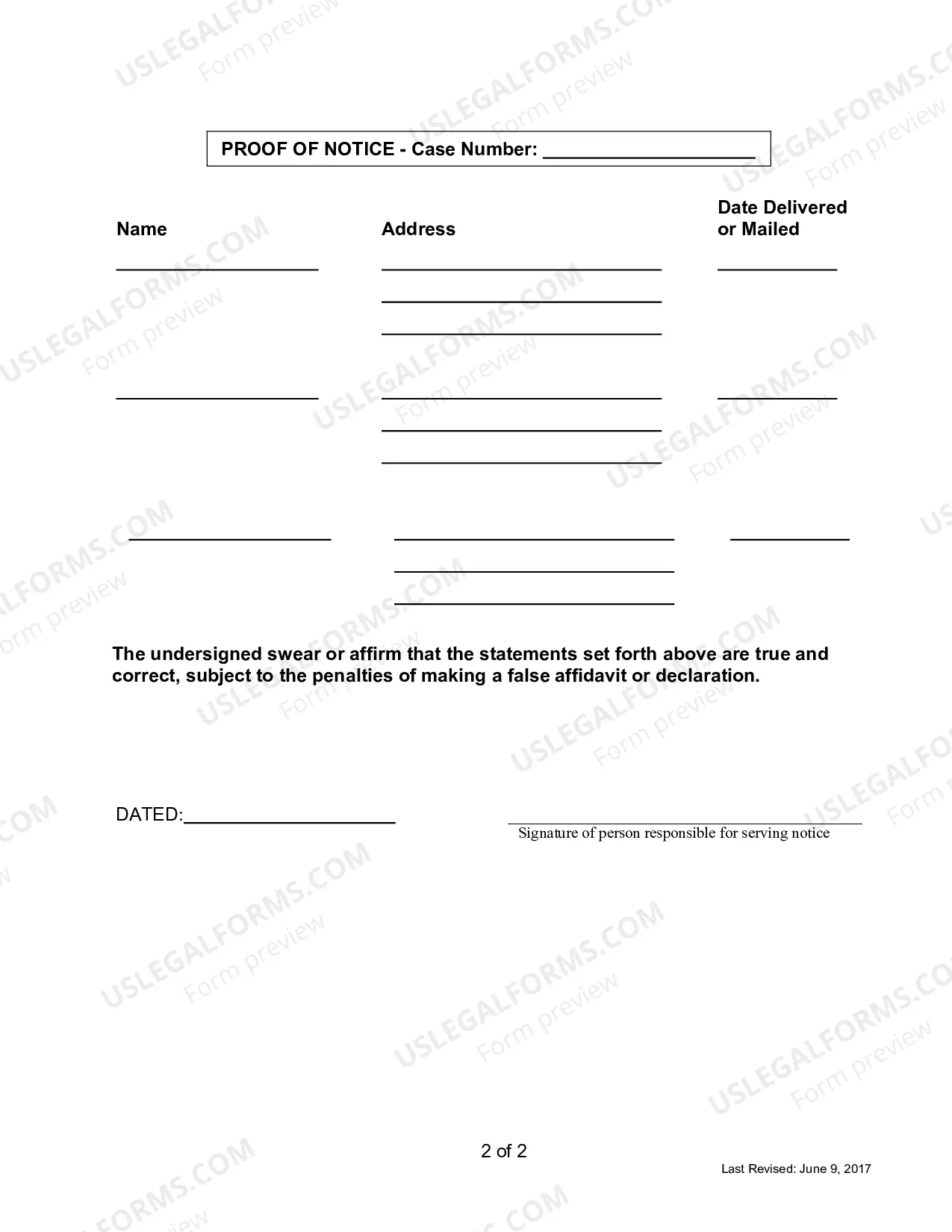 Preview Notice of Hearing
