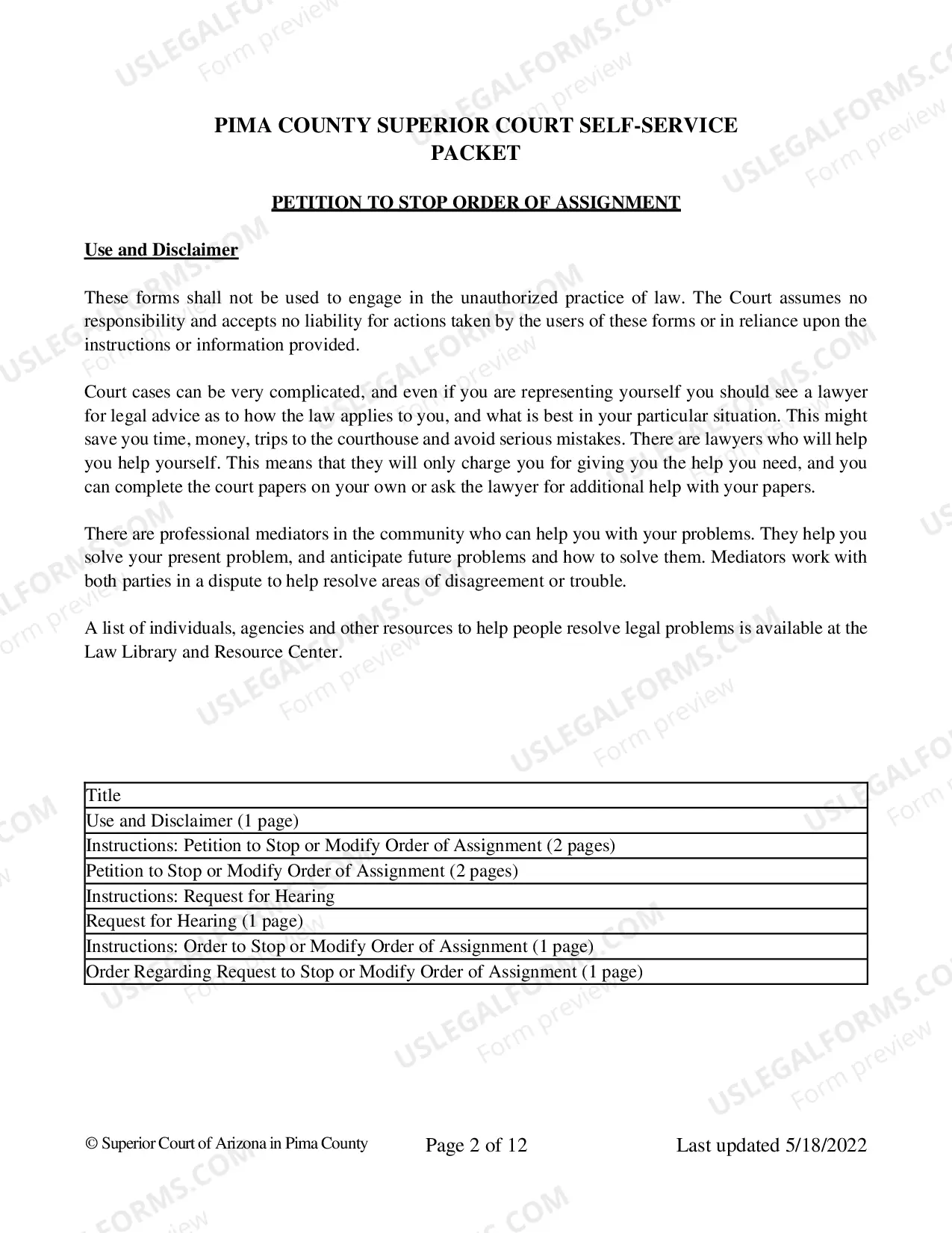 Preview Petition to Stop Income Withholding Order