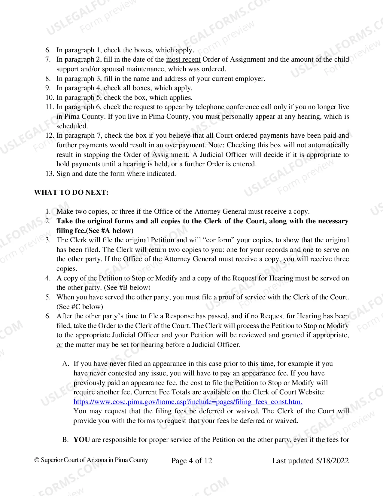 Preview Petition to Stop Income Withholding Order