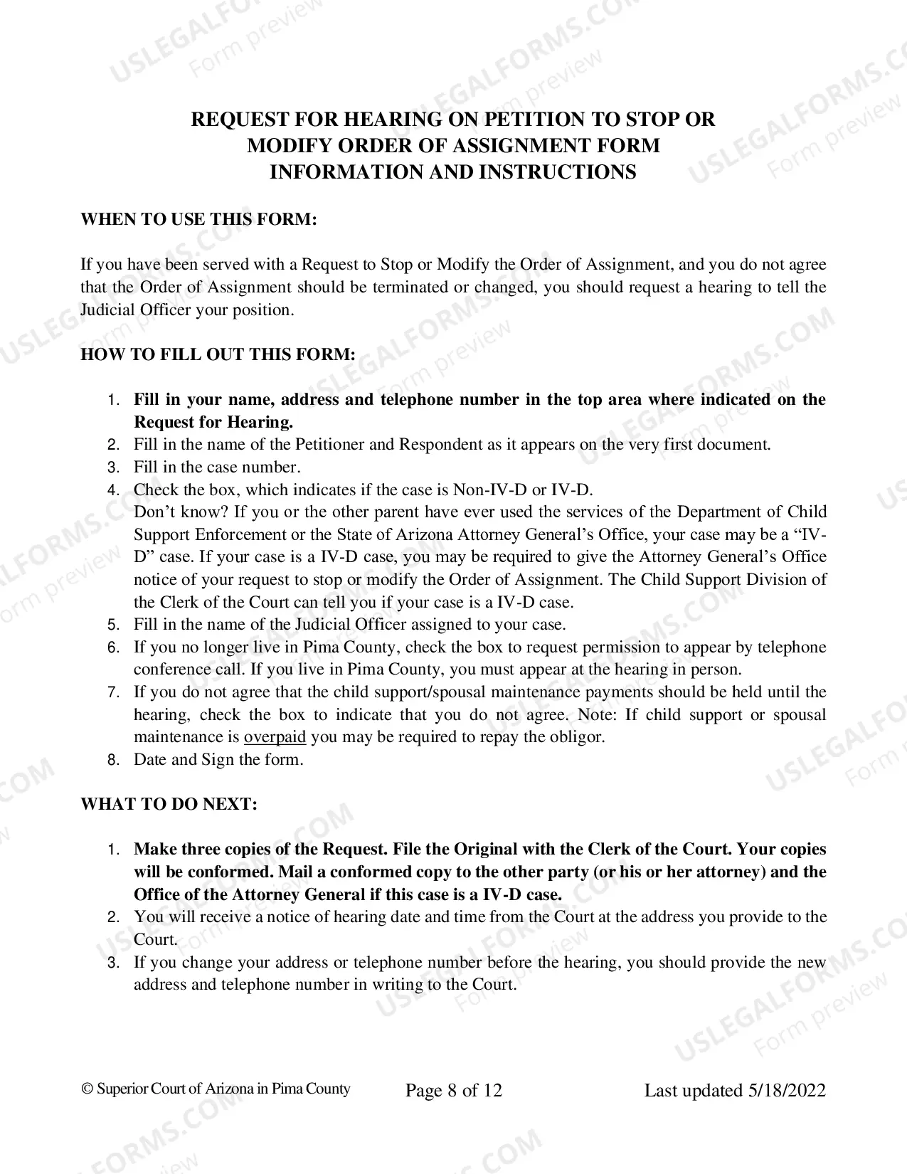 Preview Petition to Stop Income Withholding Order