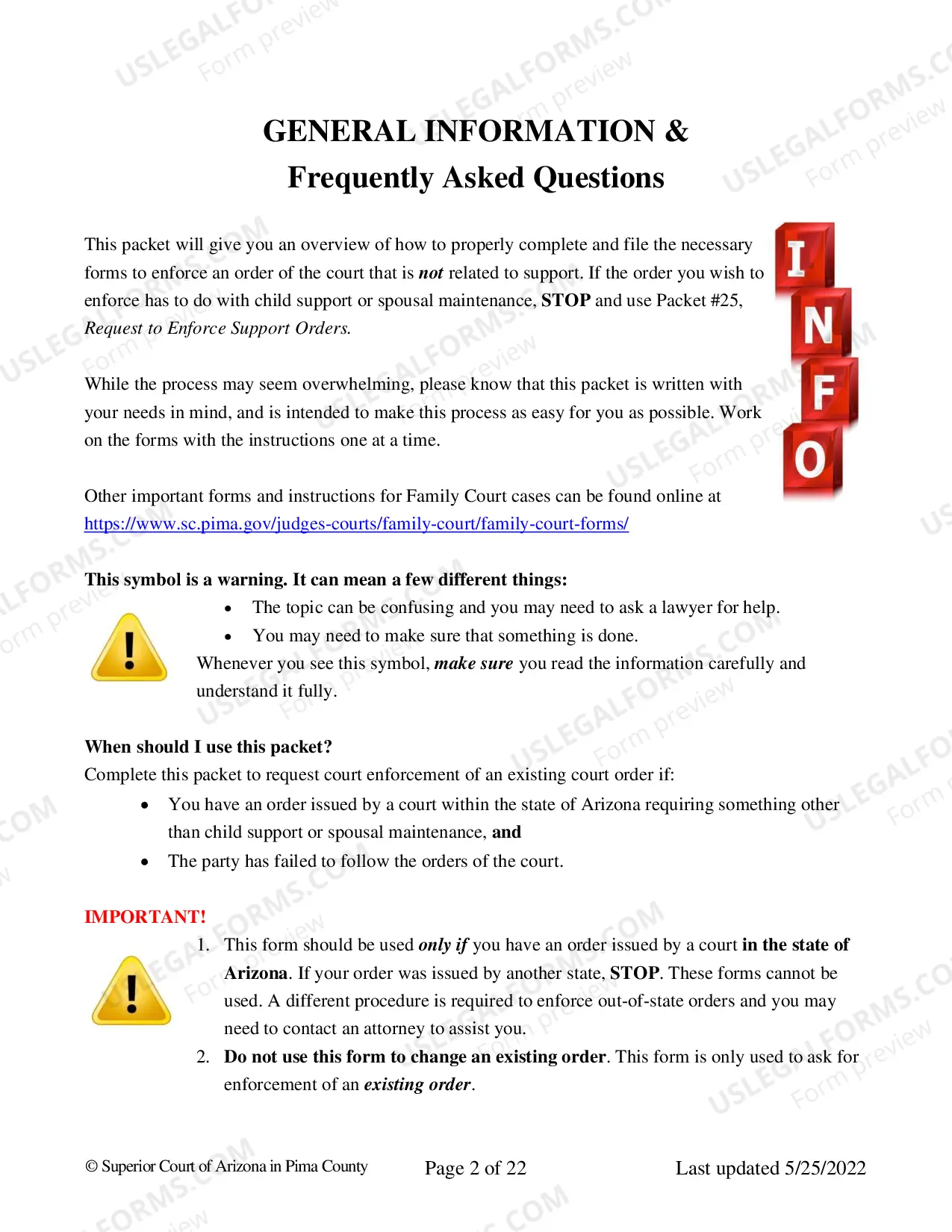 Preview Request to Enforce (Non-Support Orders)