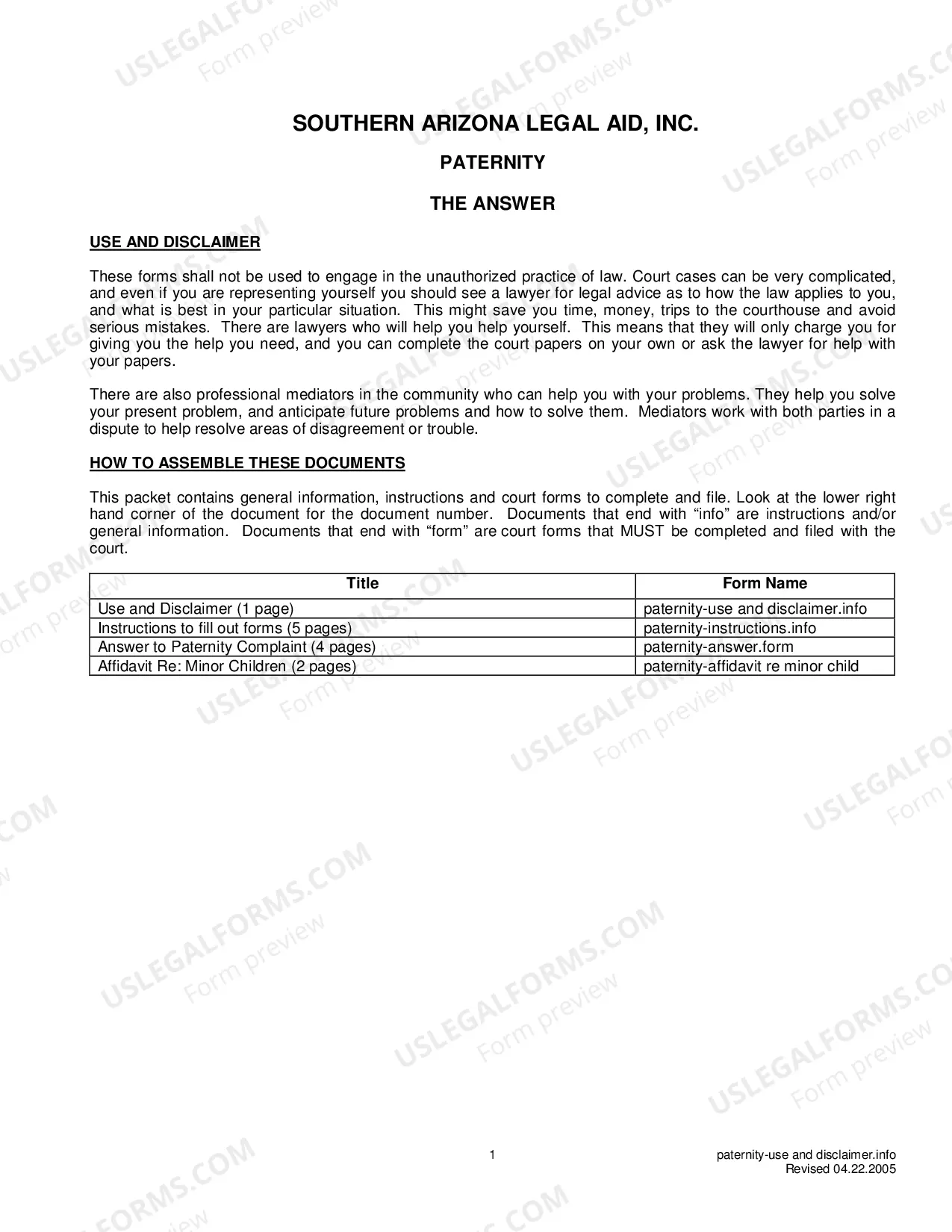 Preview Answer To Paternity Complaint
