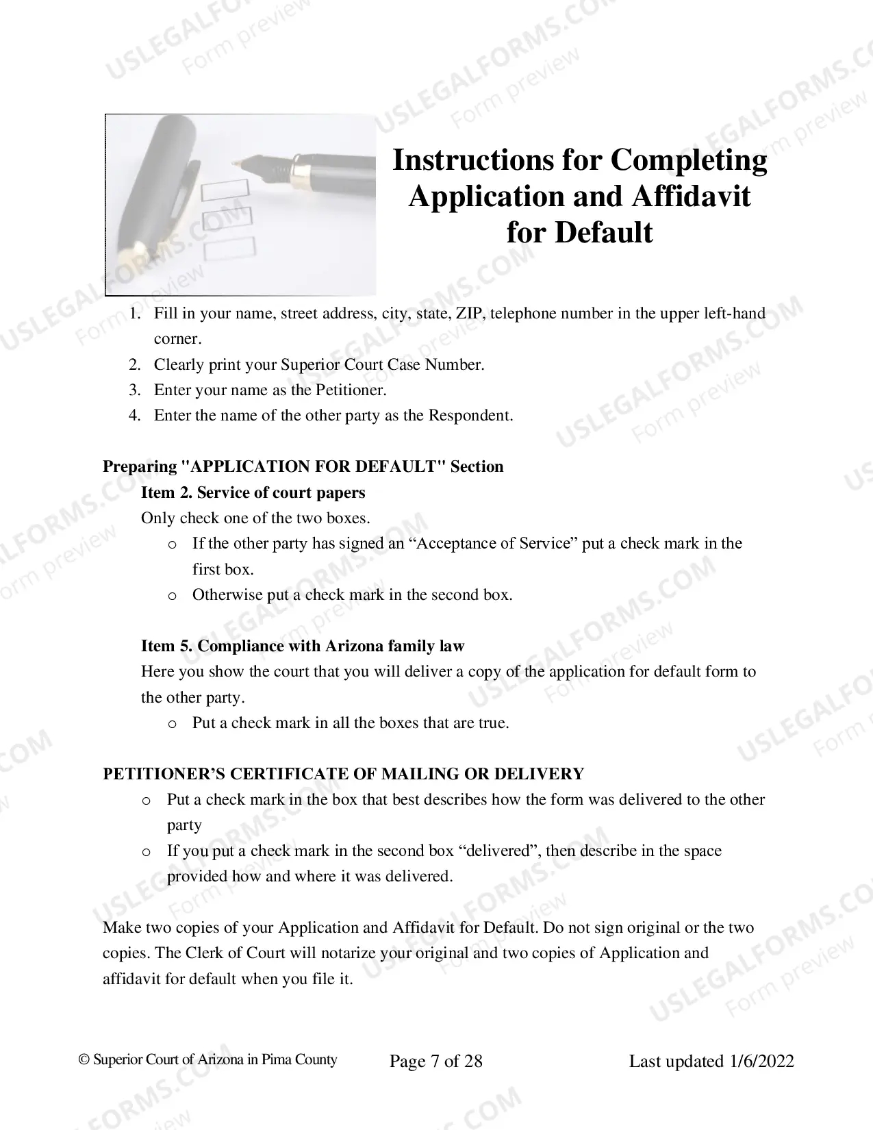 Preview Application For Default Affidavit Of Default And Entry Of Default