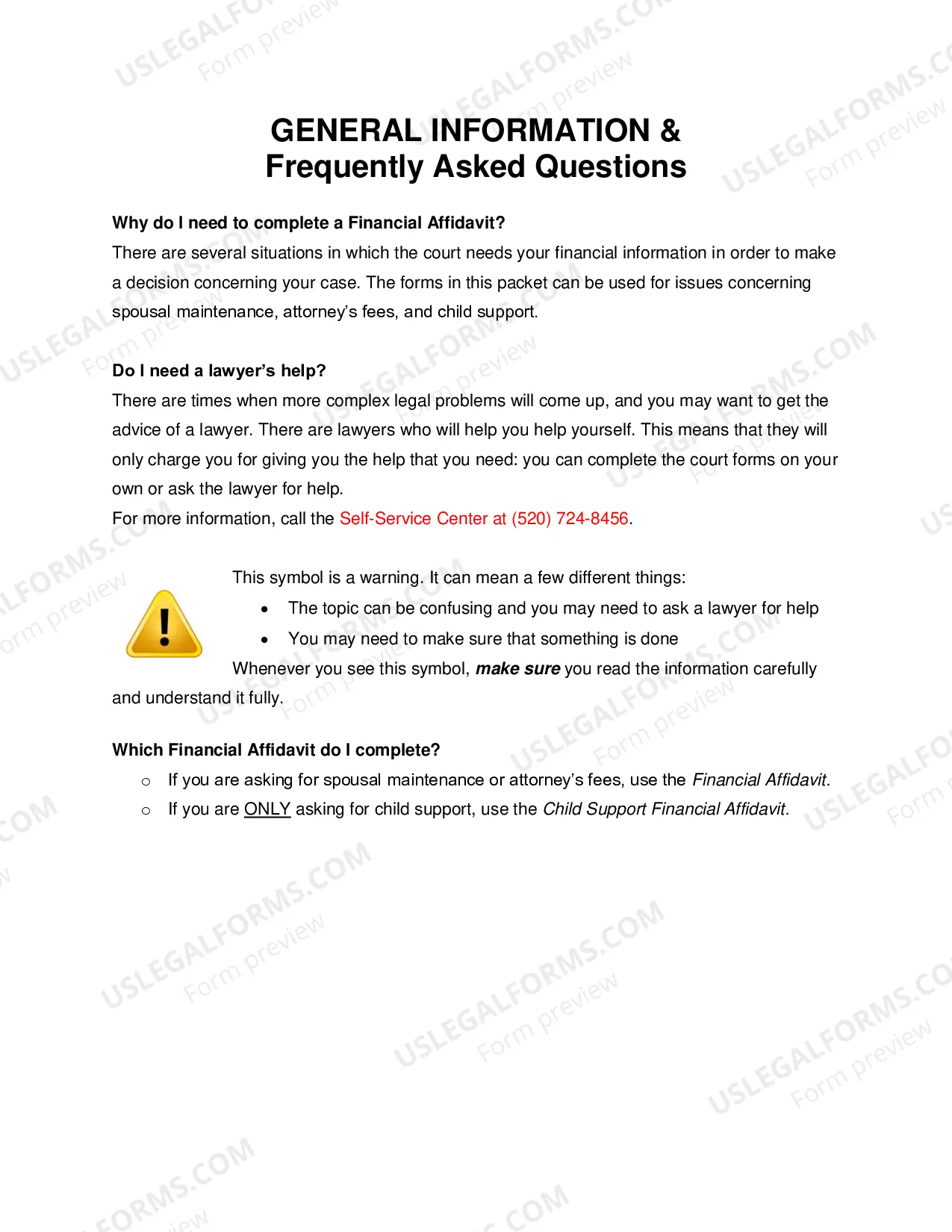 Preview Child Support Financial Affidavit