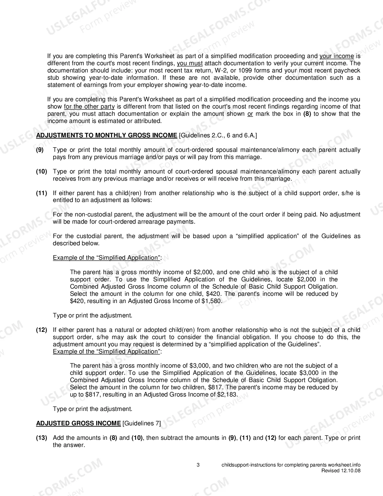 Preview Packet - ESTABLISHING AN ORDER FOR CHILD SUPPORT OR SPOUSAL MAINTENANCE AND WAGE ASSIGNMENT