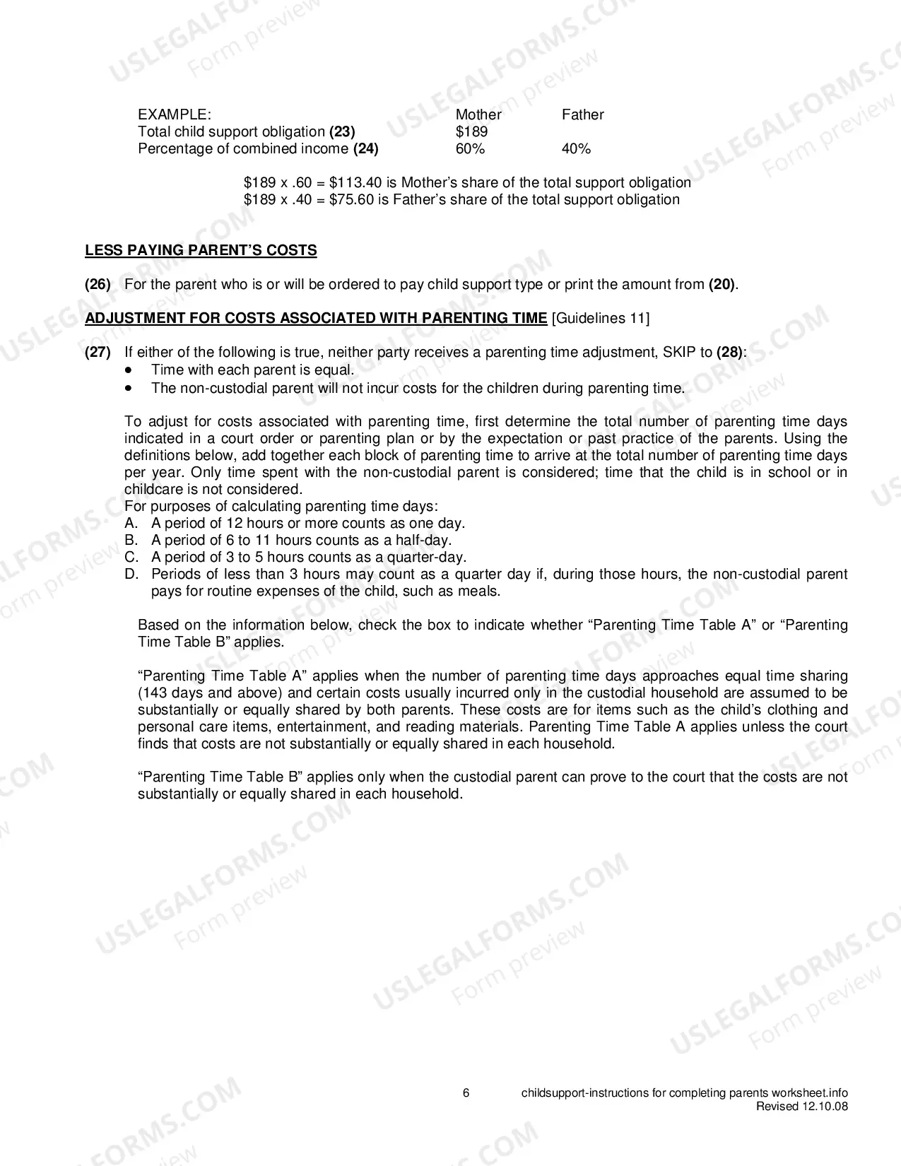 Preview Packet - ESTABLISHING AN ORDER FOR CHILD SUPPORT OR SPOUSAL MAINTENANCE AND WAGE ASSIGNMENT
