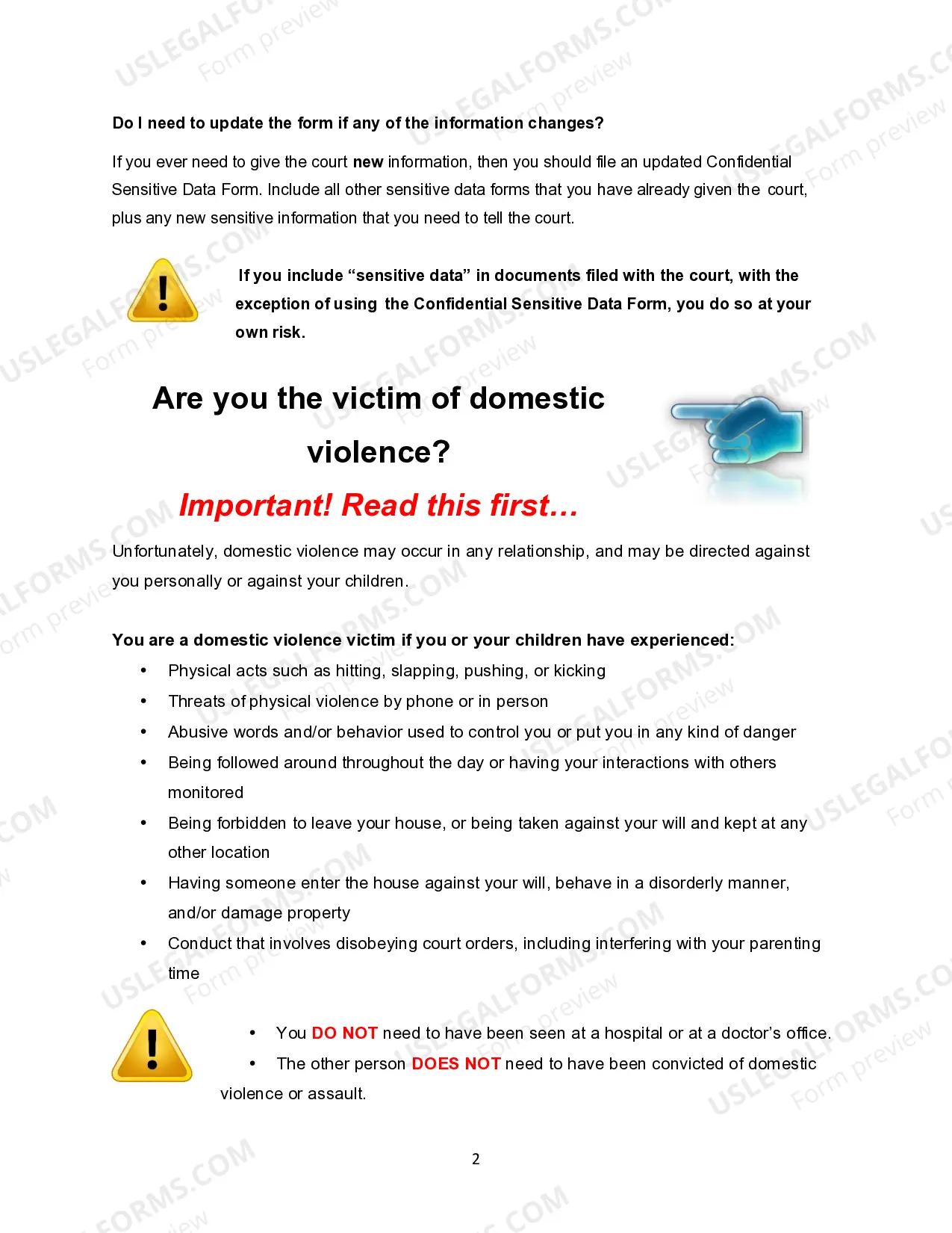 Preview Confidential Sensitive Data Form